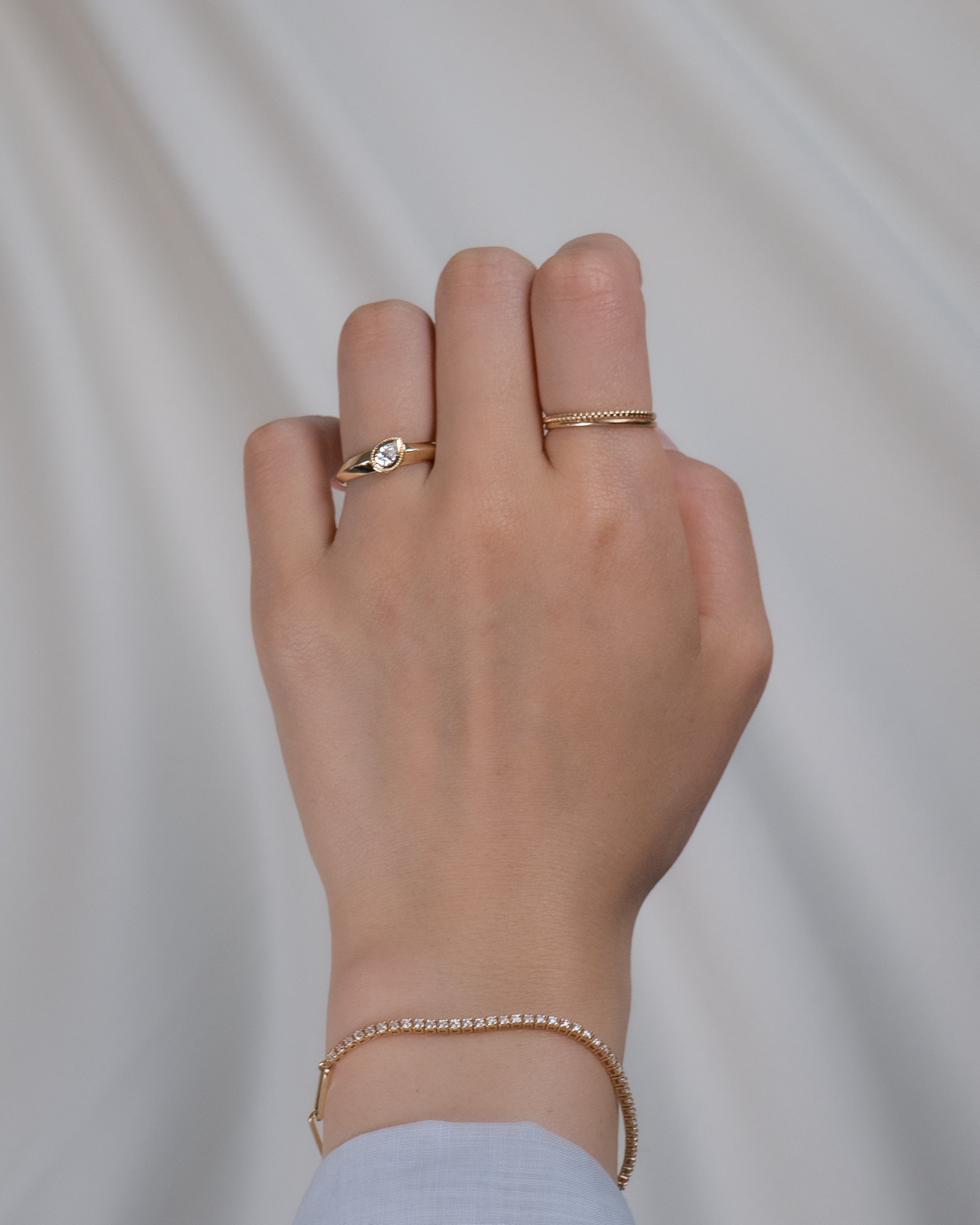 Amara Vintage Pear Diamond Ring