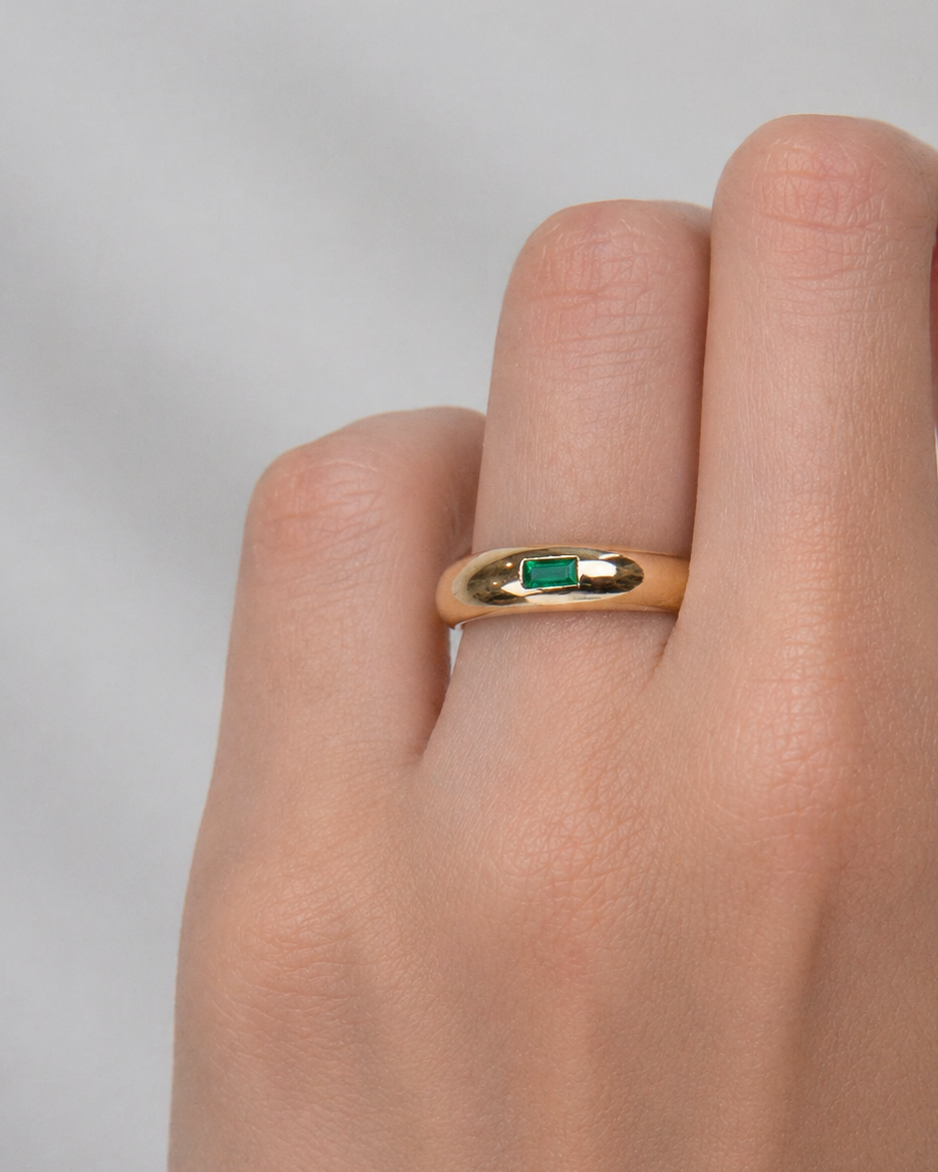Arden Emerald Dome Ring