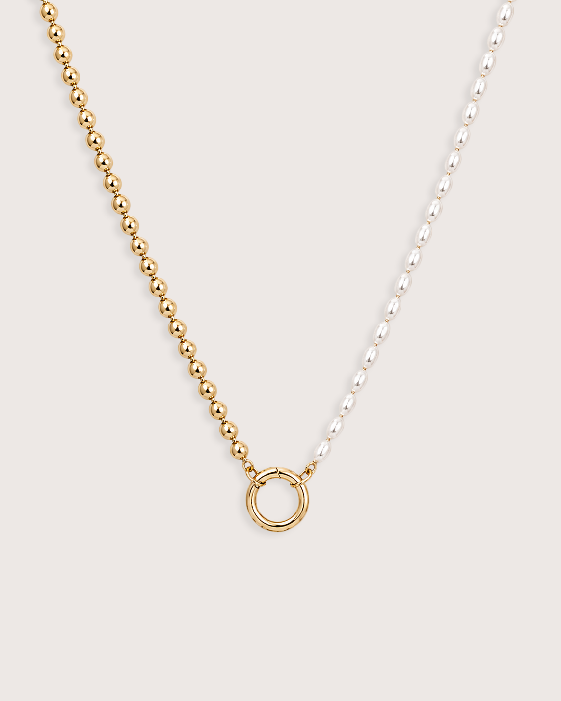 Duet Bead & Pearl Charm Holder Necklace