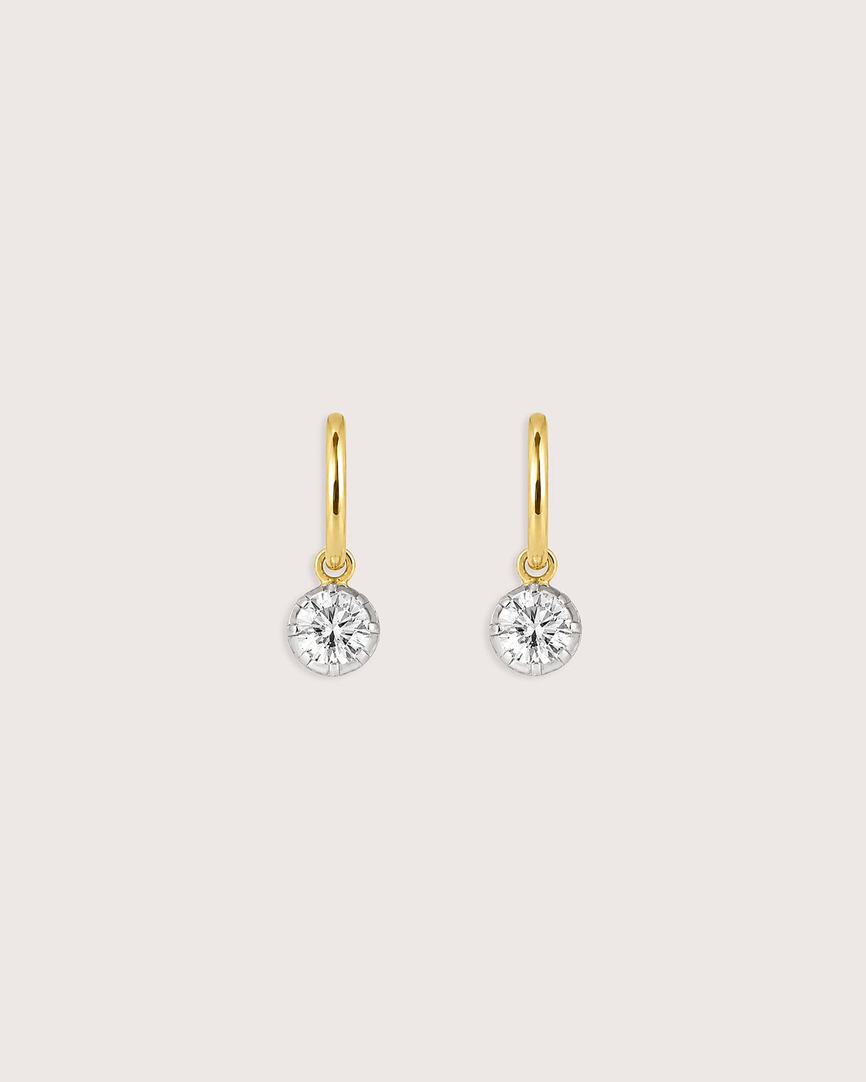 Camille Round Diamond Drop Huggies