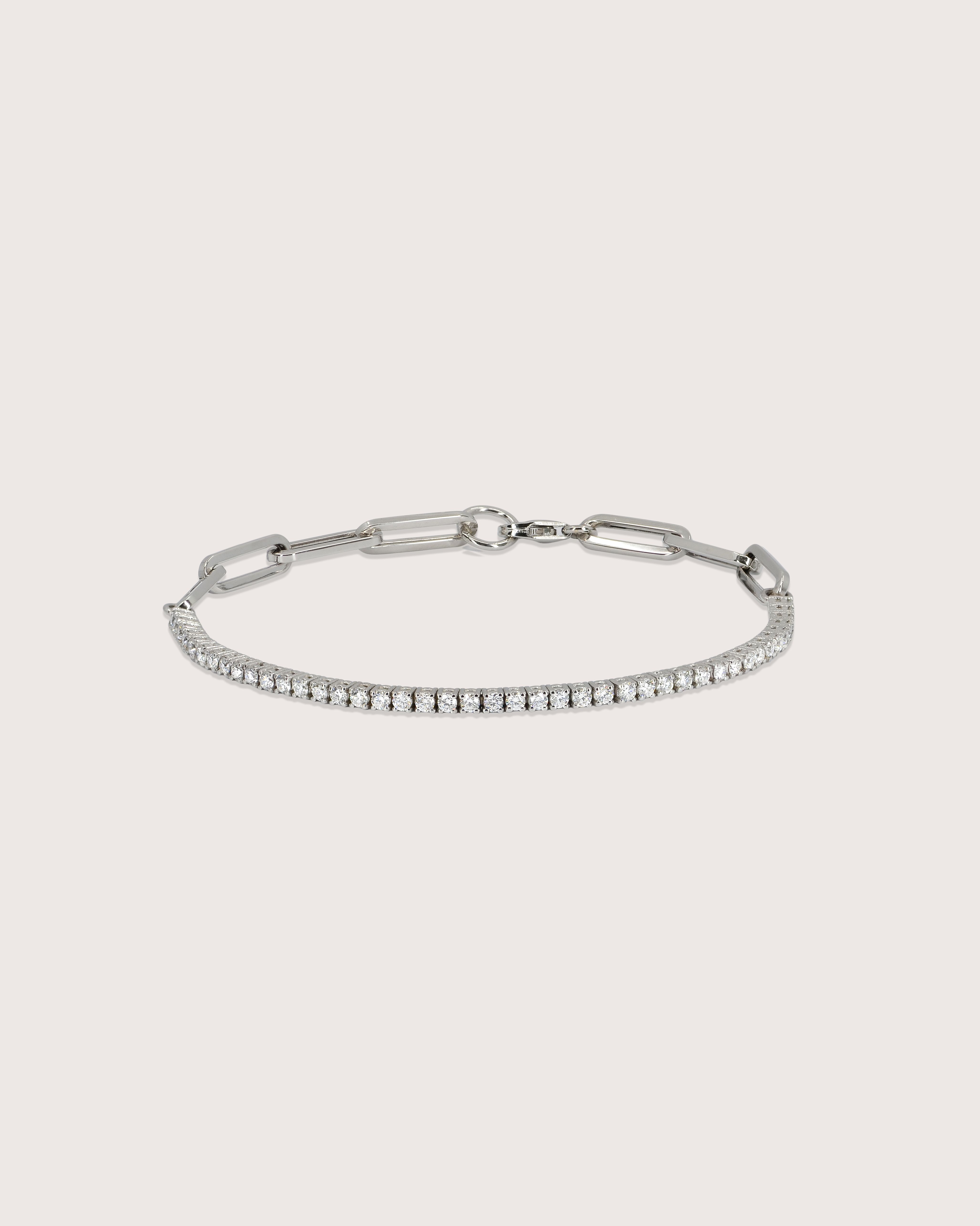 Celeste Diamond Tennis Link Bracelet White Gold