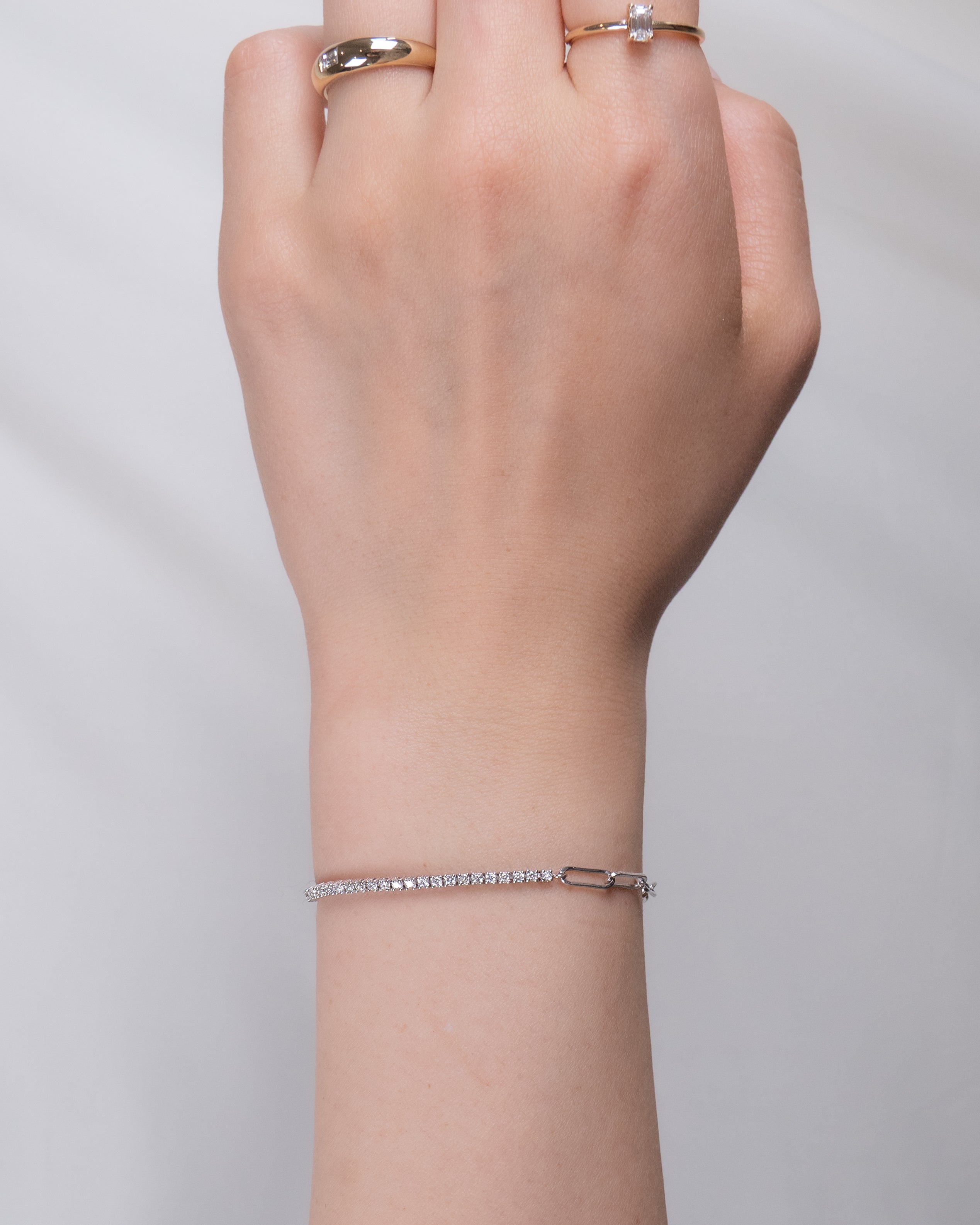 Celeste Diamond Tennis Link Bracelet White Gold