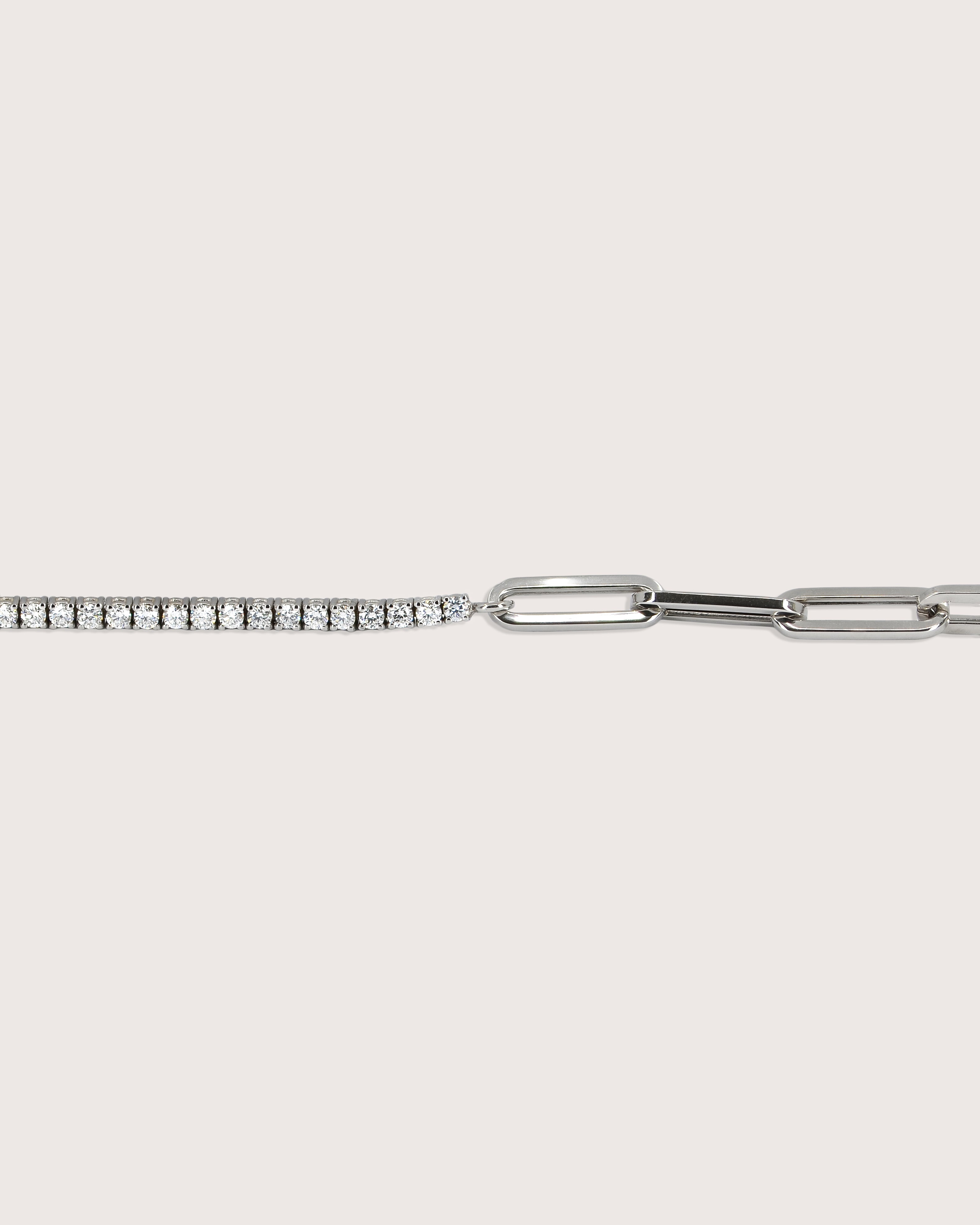 Celeste Diamond Tennis Link Bracelet White Gold