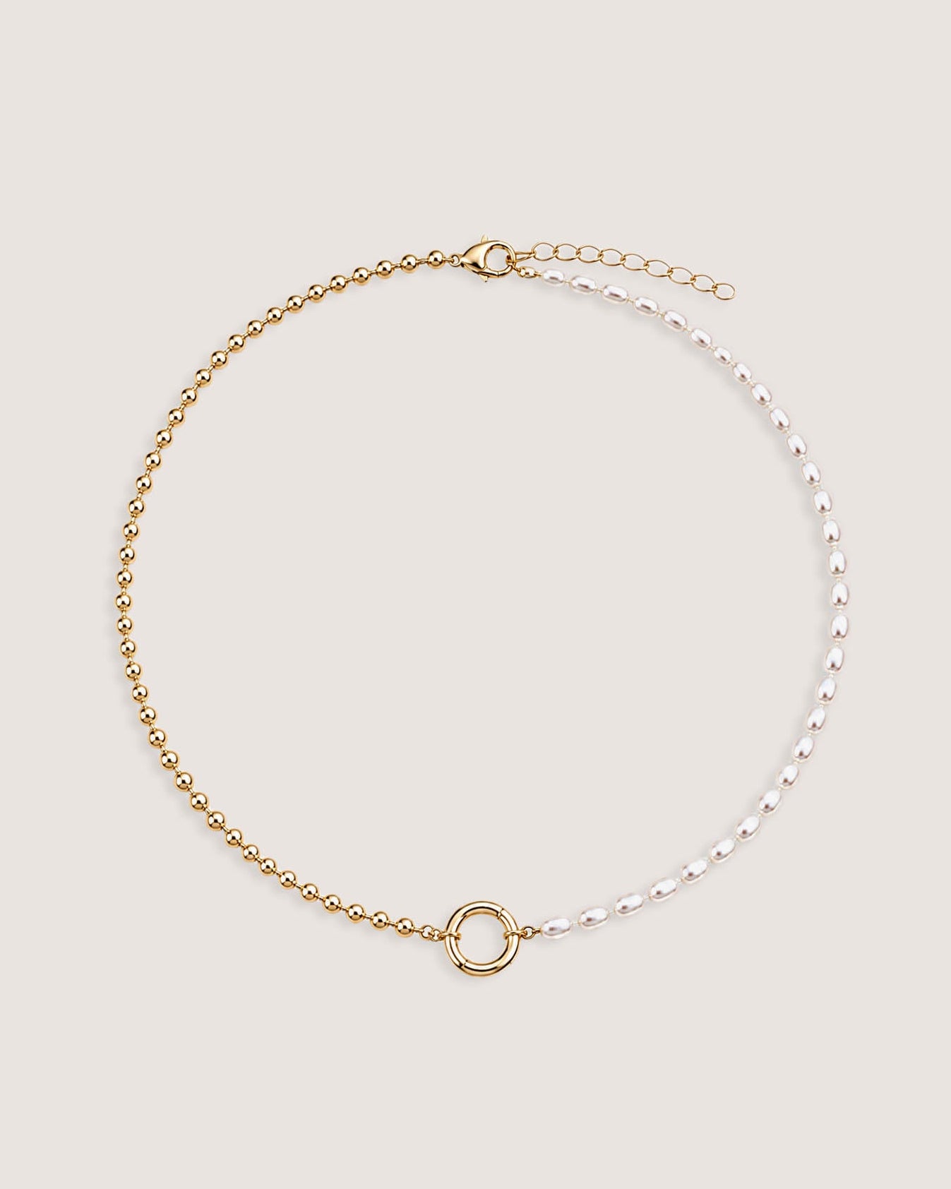 Duet Bead & Pearl Charm Holder Necklace