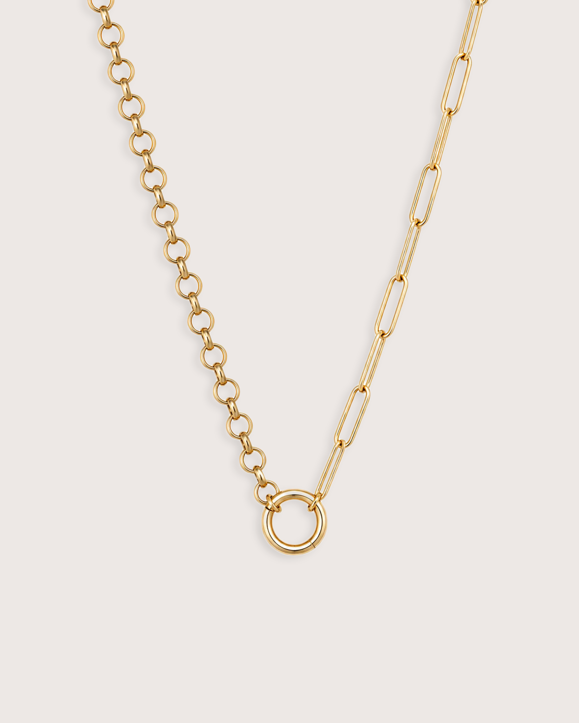 Duet Paperclip & Rollo Charm Holder Necklace