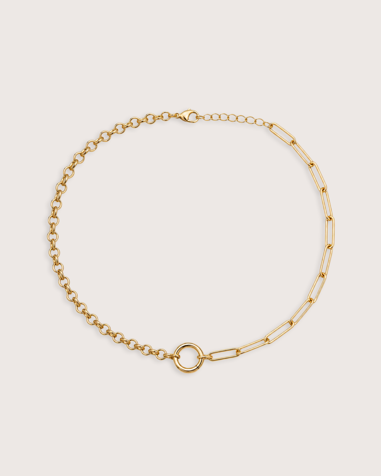 Duet Paperclip & Rollo Charm Holder Necklace