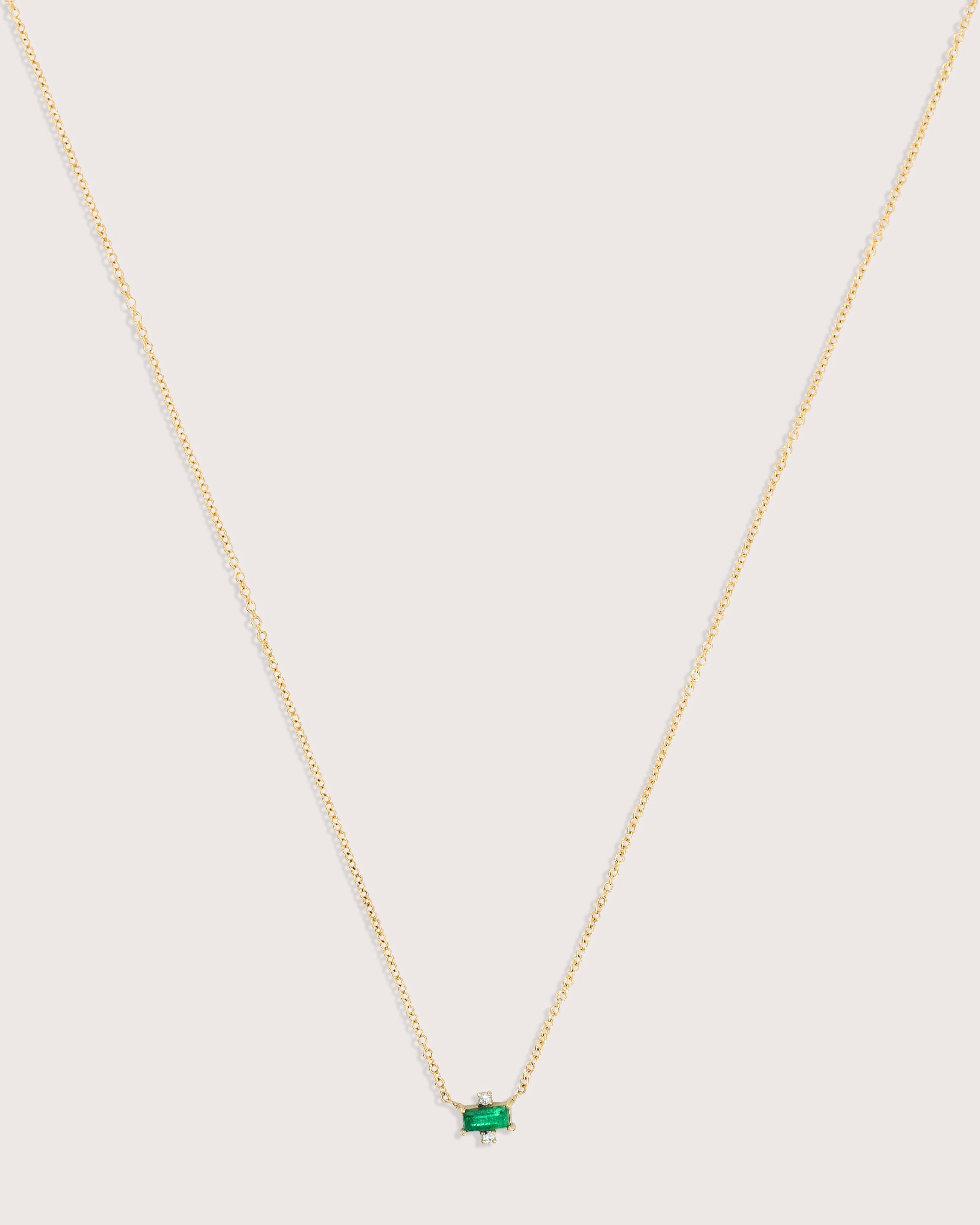 Eden East-West Emerald Diamond Necklace