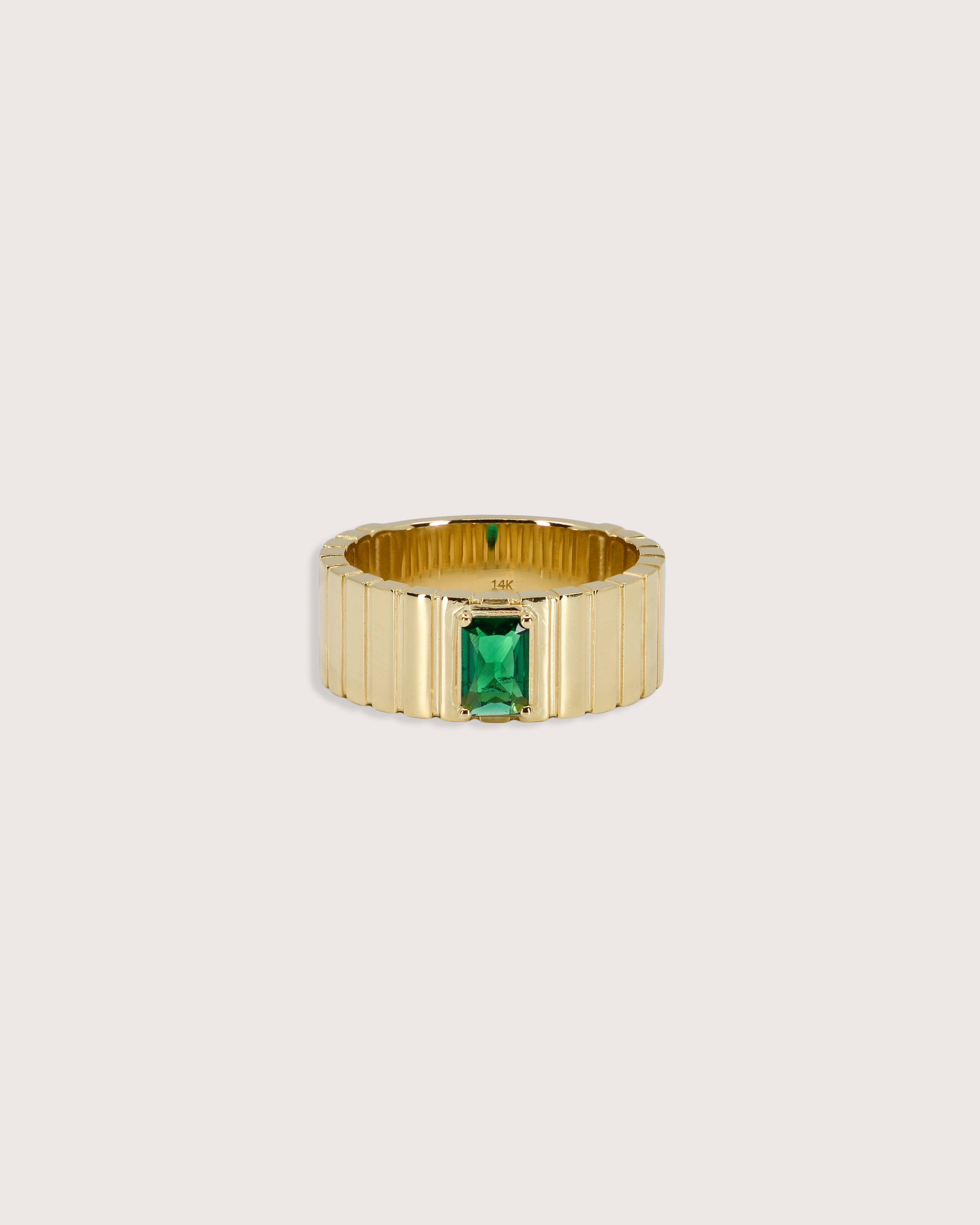 Eden Ribbed Emerald Ring