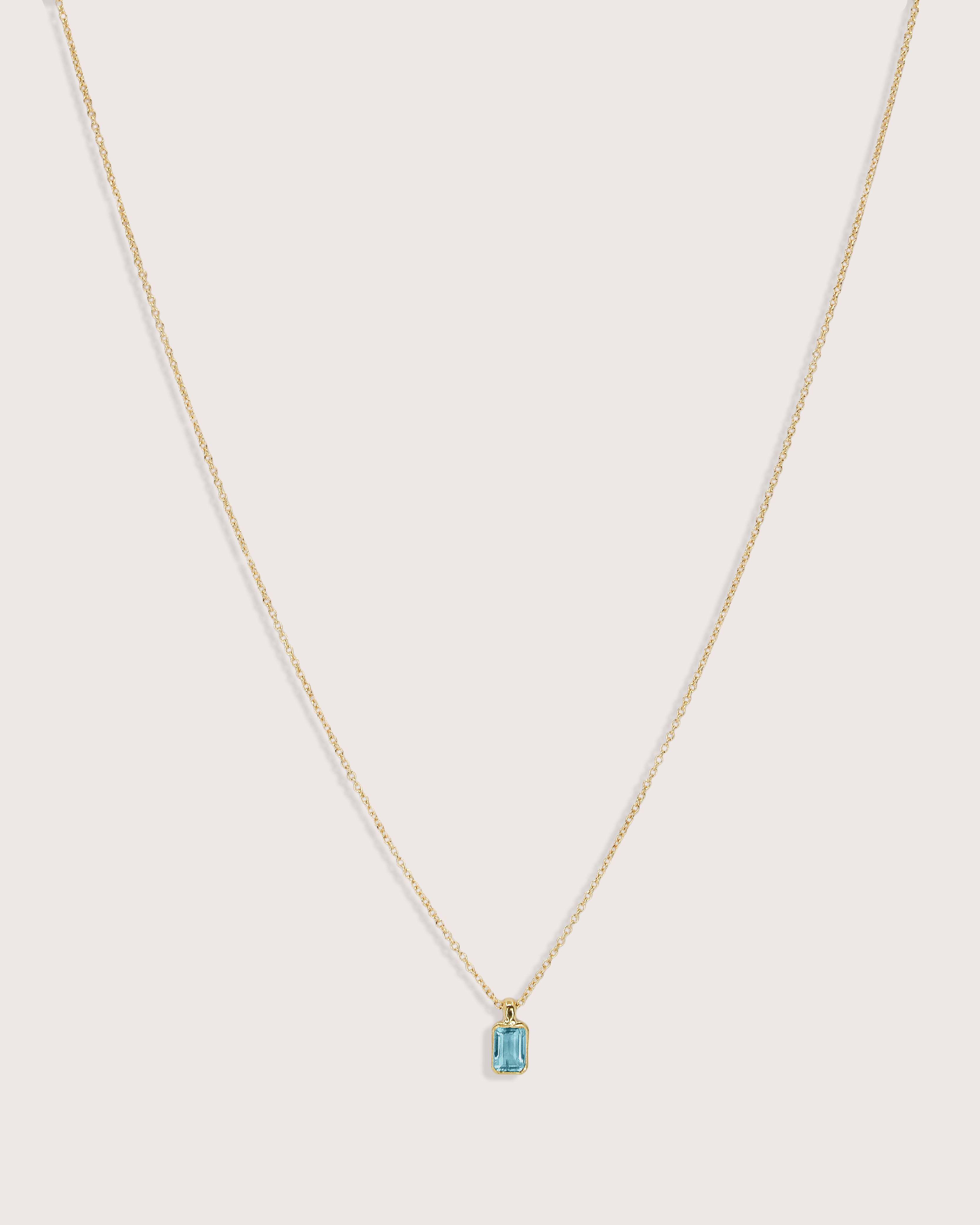 Elise Birthstone Necklace Blue Topaz