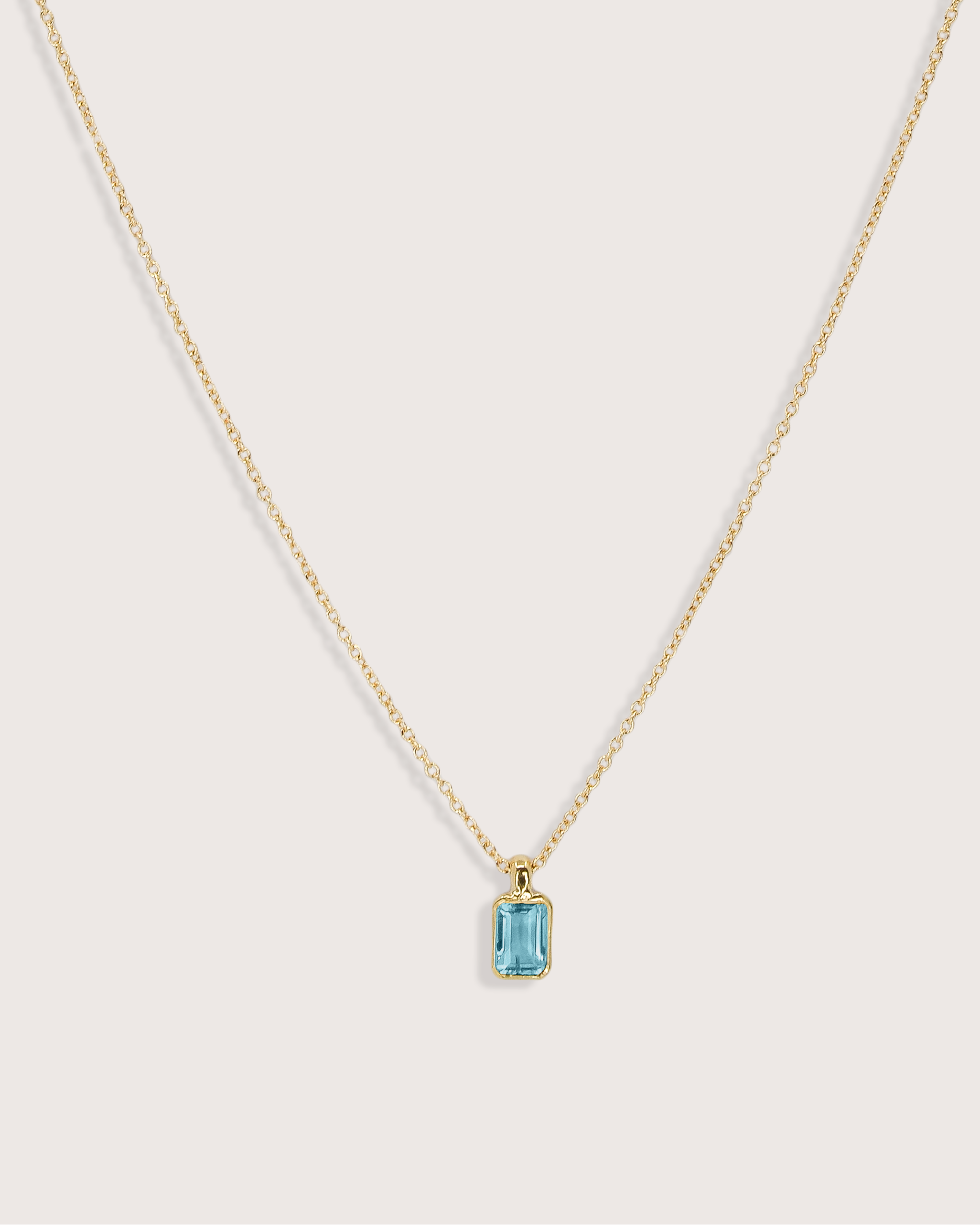 Elise Birthstone Necklace Blue Topaz