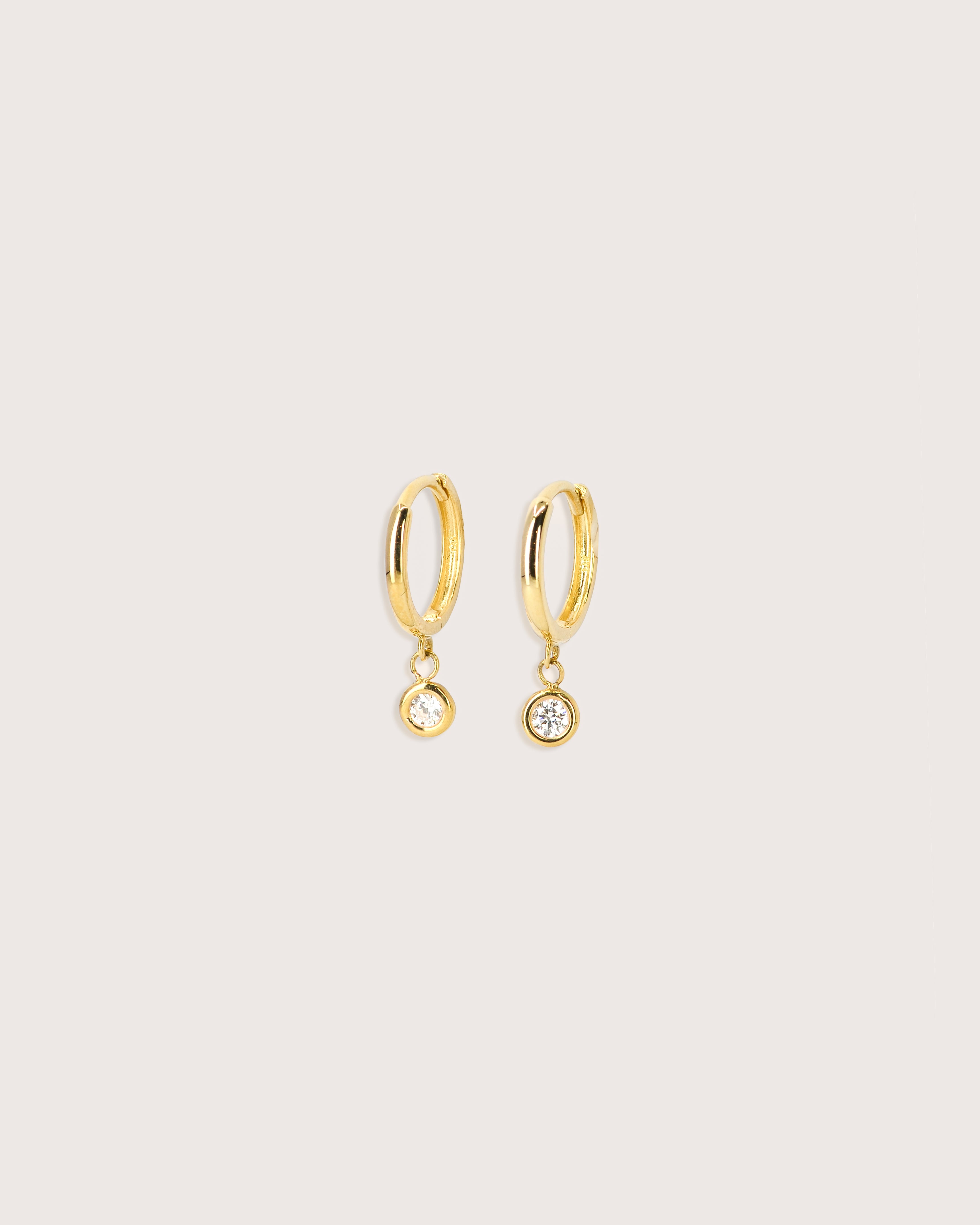 Diamond Drop Huggie Earrings