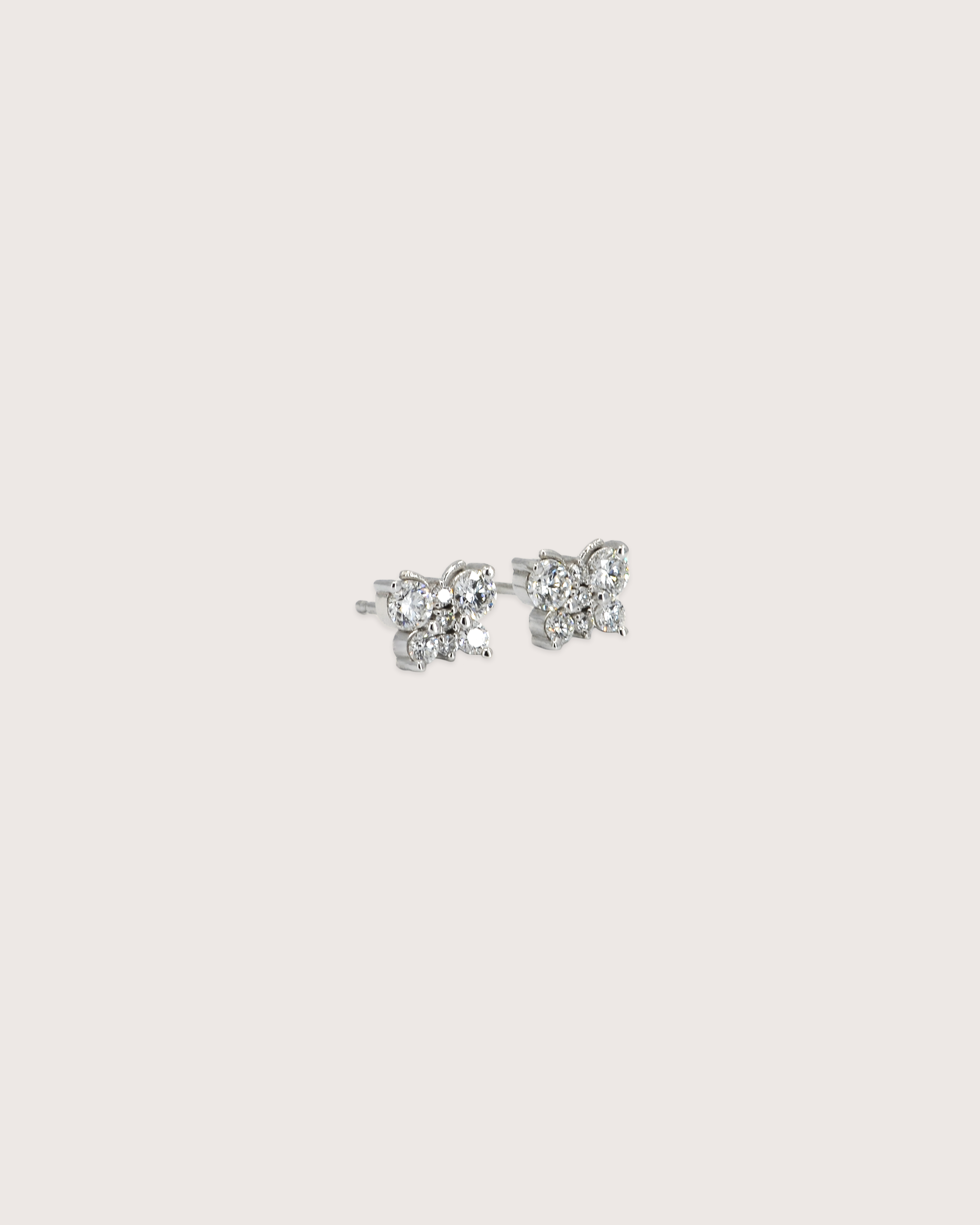 Butterfly Diamond Stud Earrings