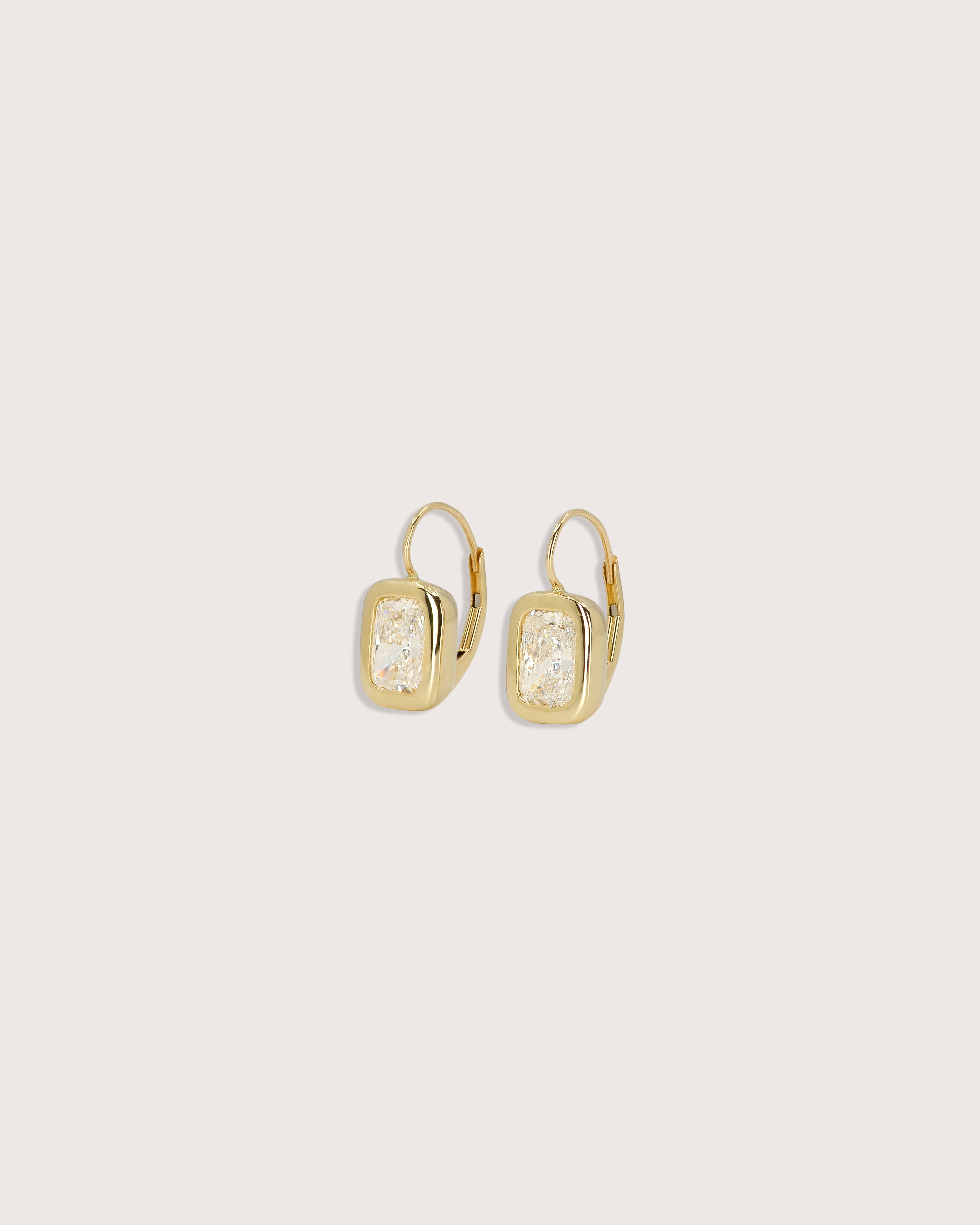 Diamond Bezel Drop Earrings