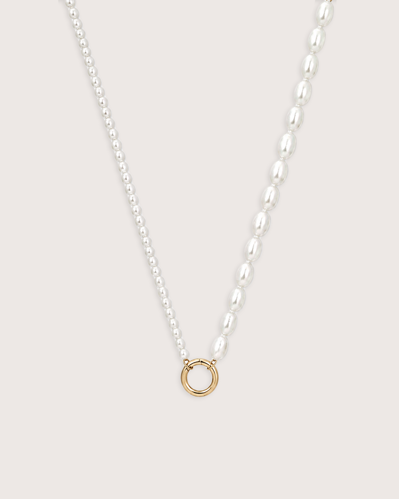 Duet Pearl Charm Holder Necklace