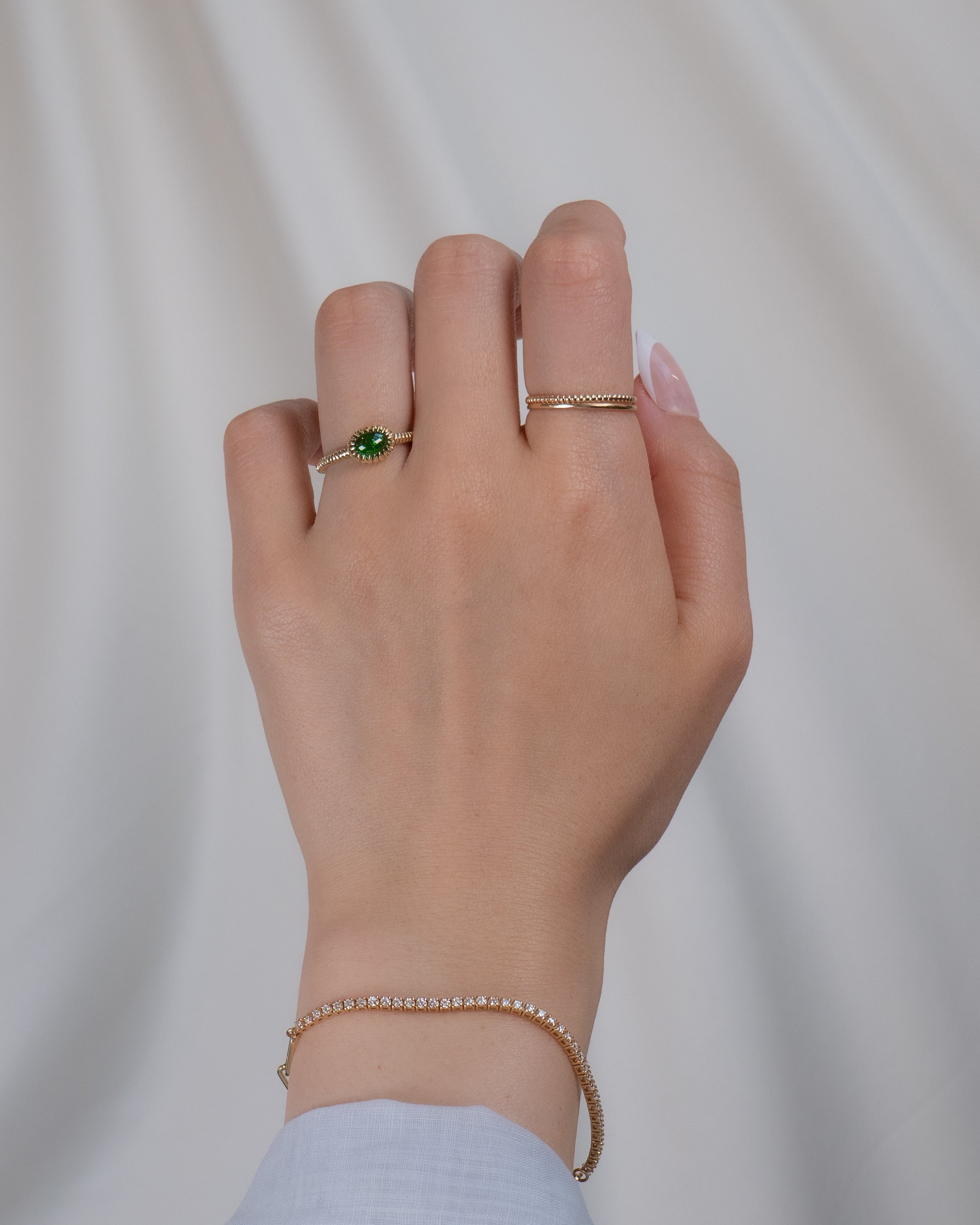 Josie Oval Emerald Ring
