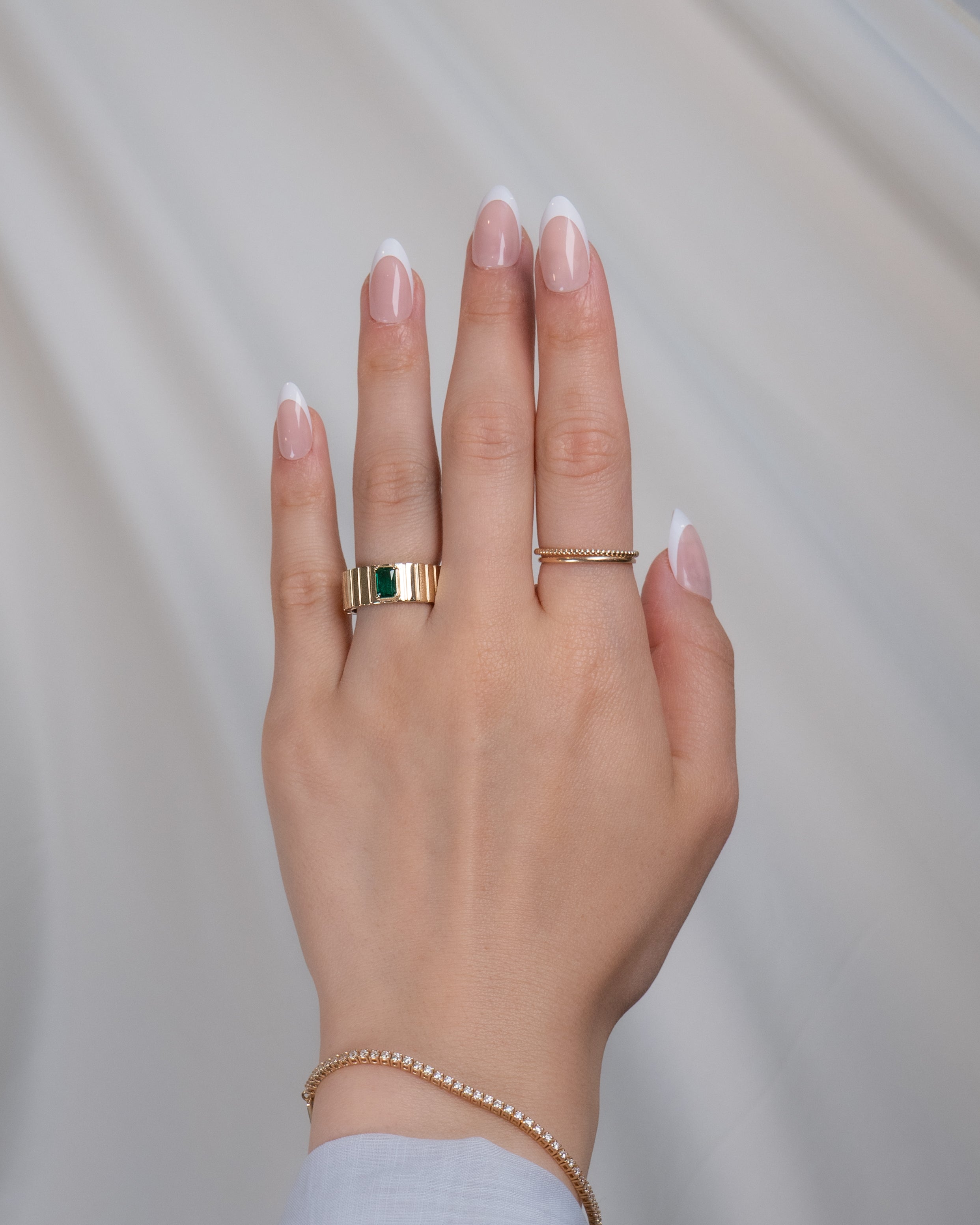 Eden Ribbed Emerald Ring