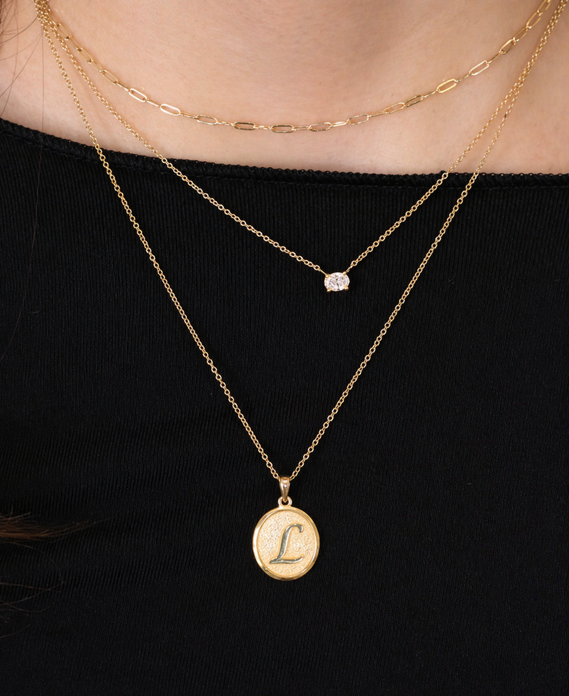 Lior Floating Oval Diamond Necklace