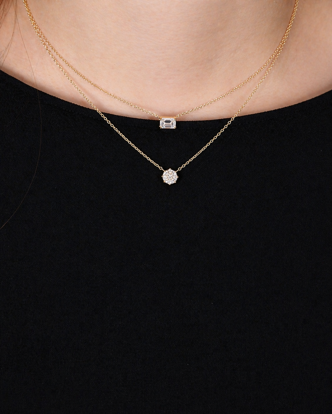 Lior Classic Emerald Cut Diamond Necklace