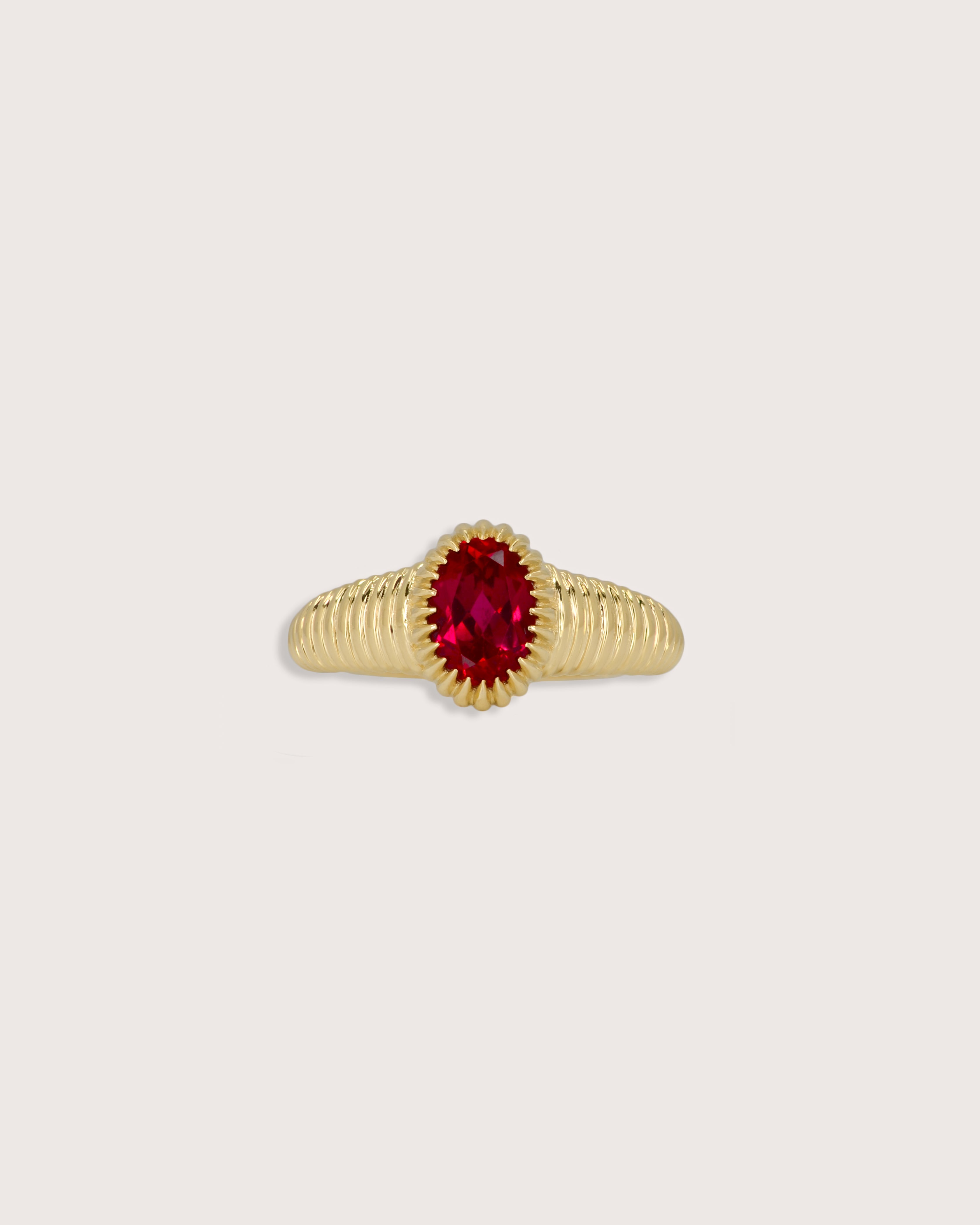 Nora Signet Ring in Ruby