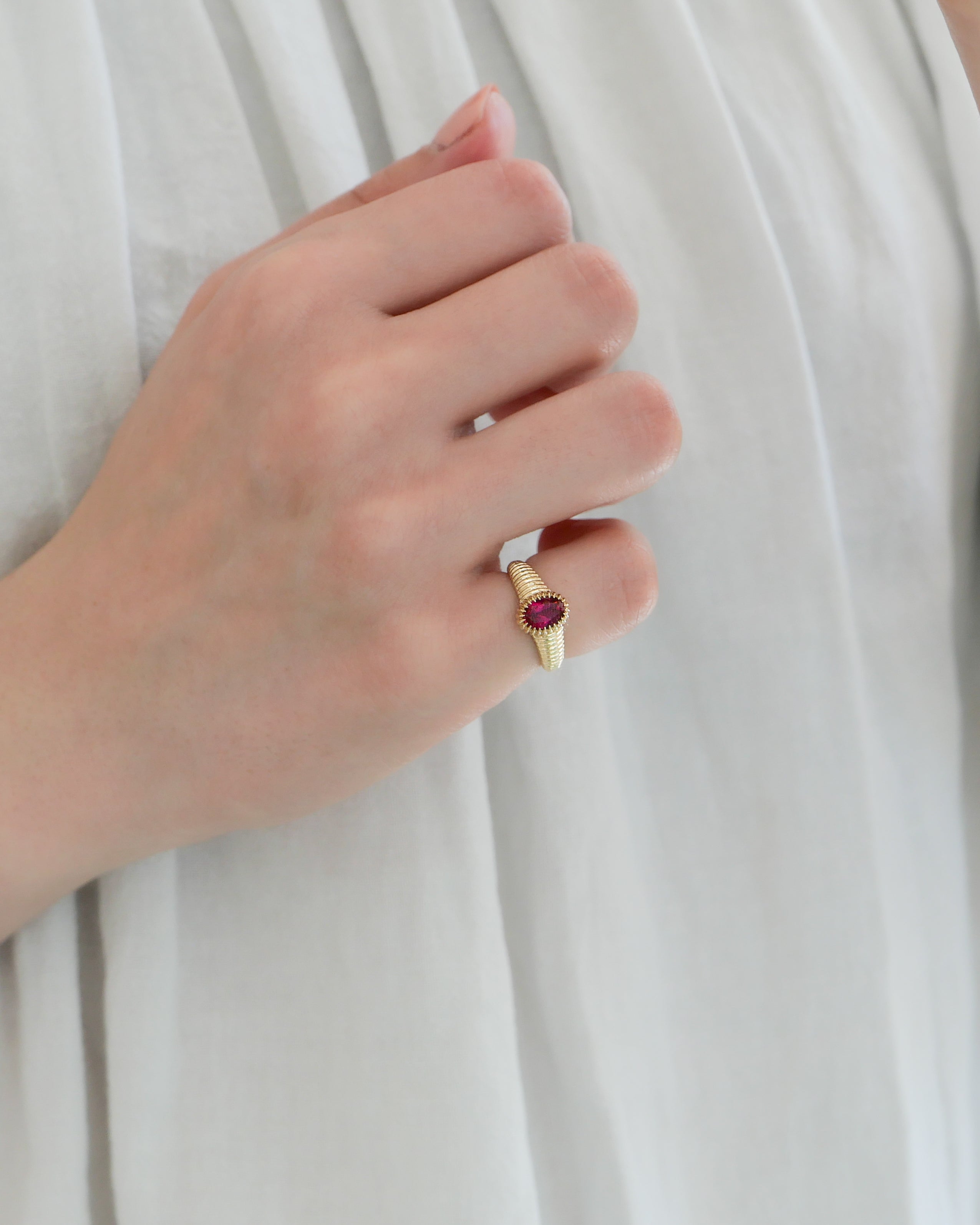 Nora Signet Ring in Ruby