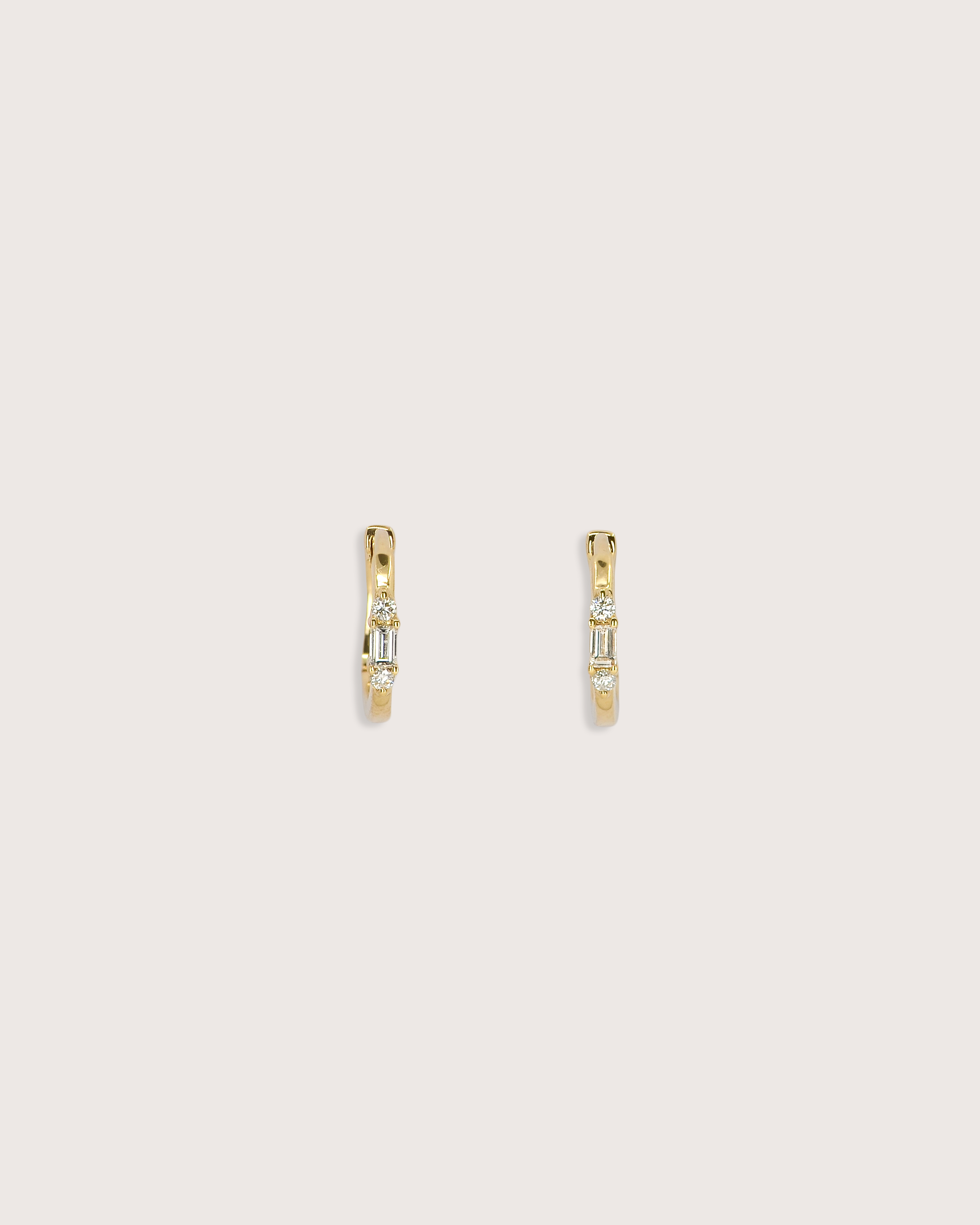 Orion Baguette Diamond Huggie Earrings