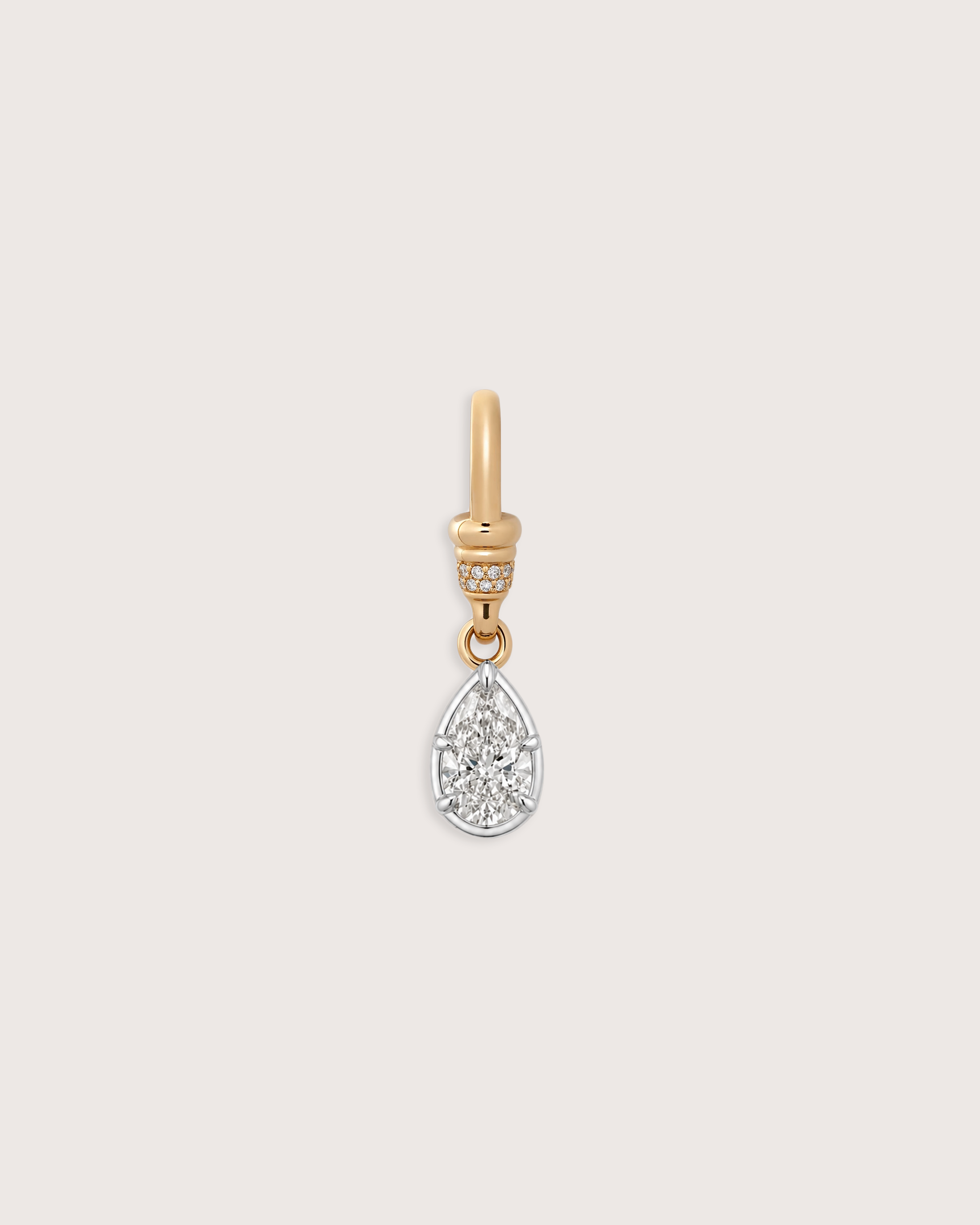 Georgian Pear Diamond Drop Pendant