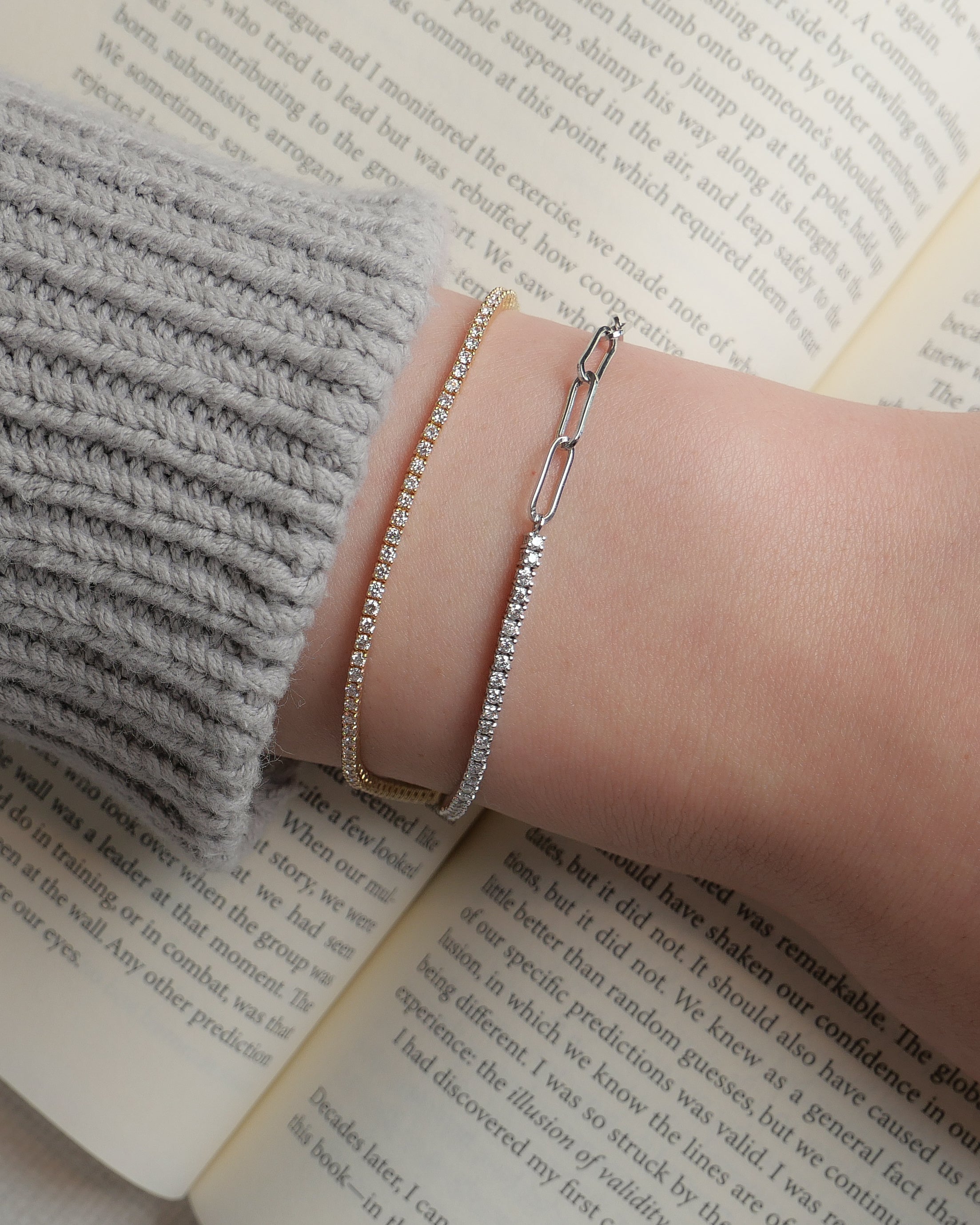 Celeste Diamond Tennis Link Bracelet White Gold