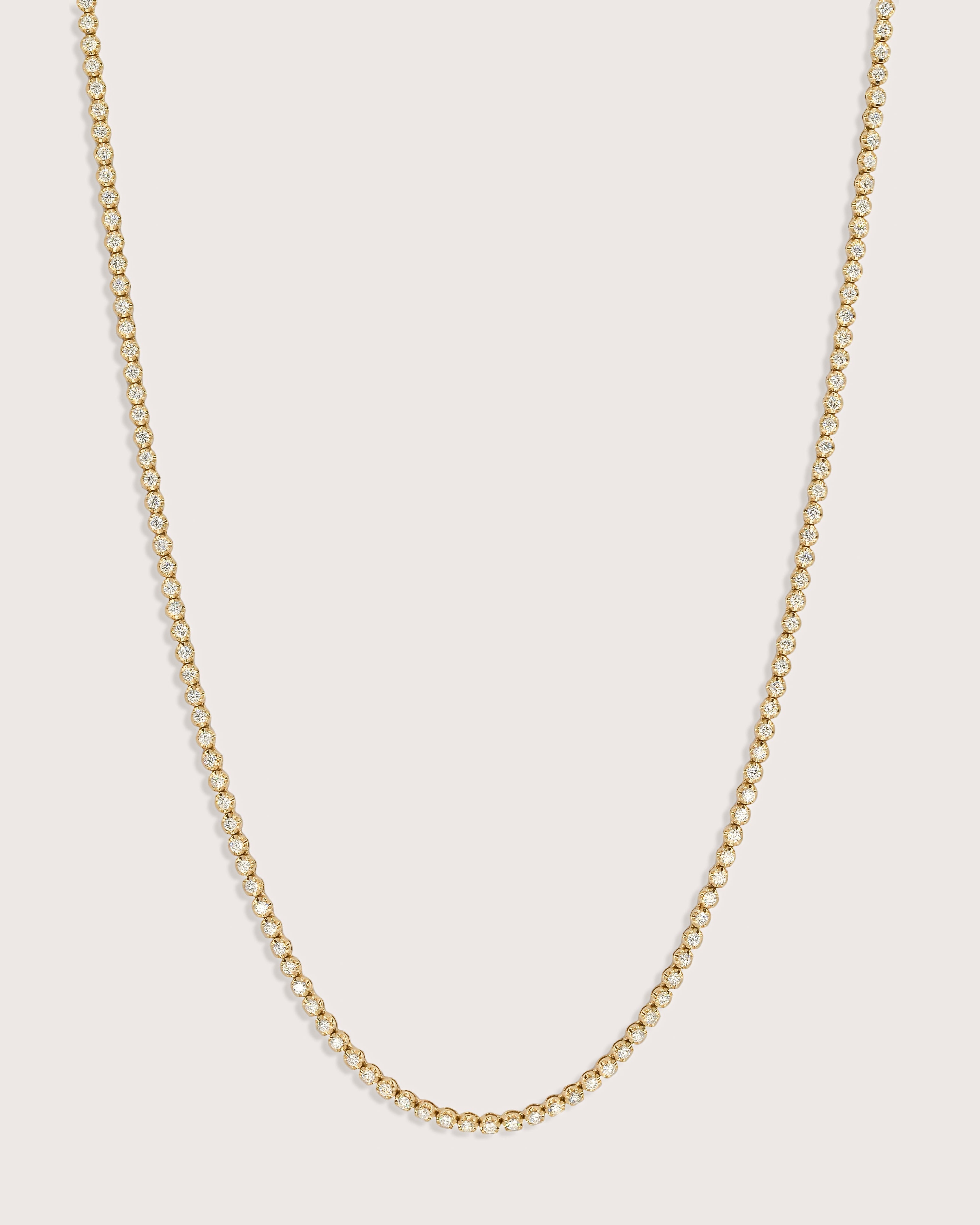 Round Diamond Tennis Necklace