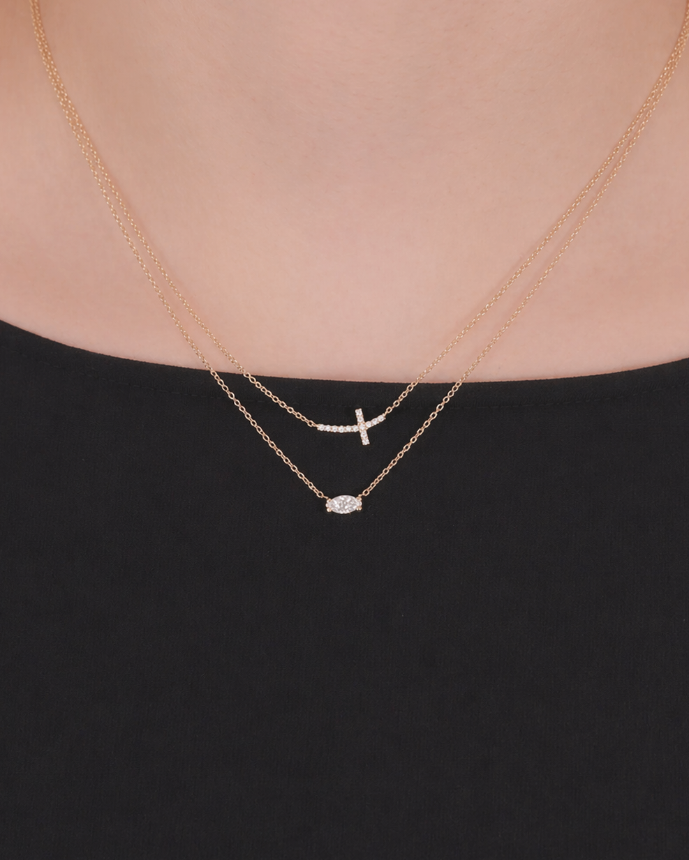 Shiloh Diamond Cross Necklace