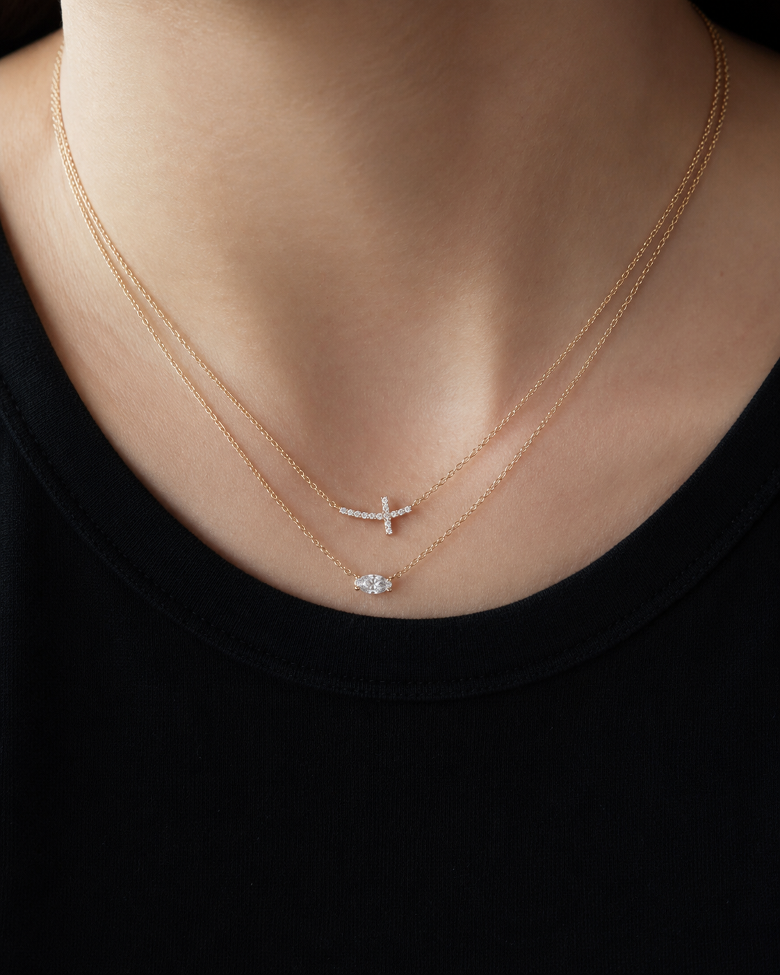 Shiloh Diamond Cross Necklace