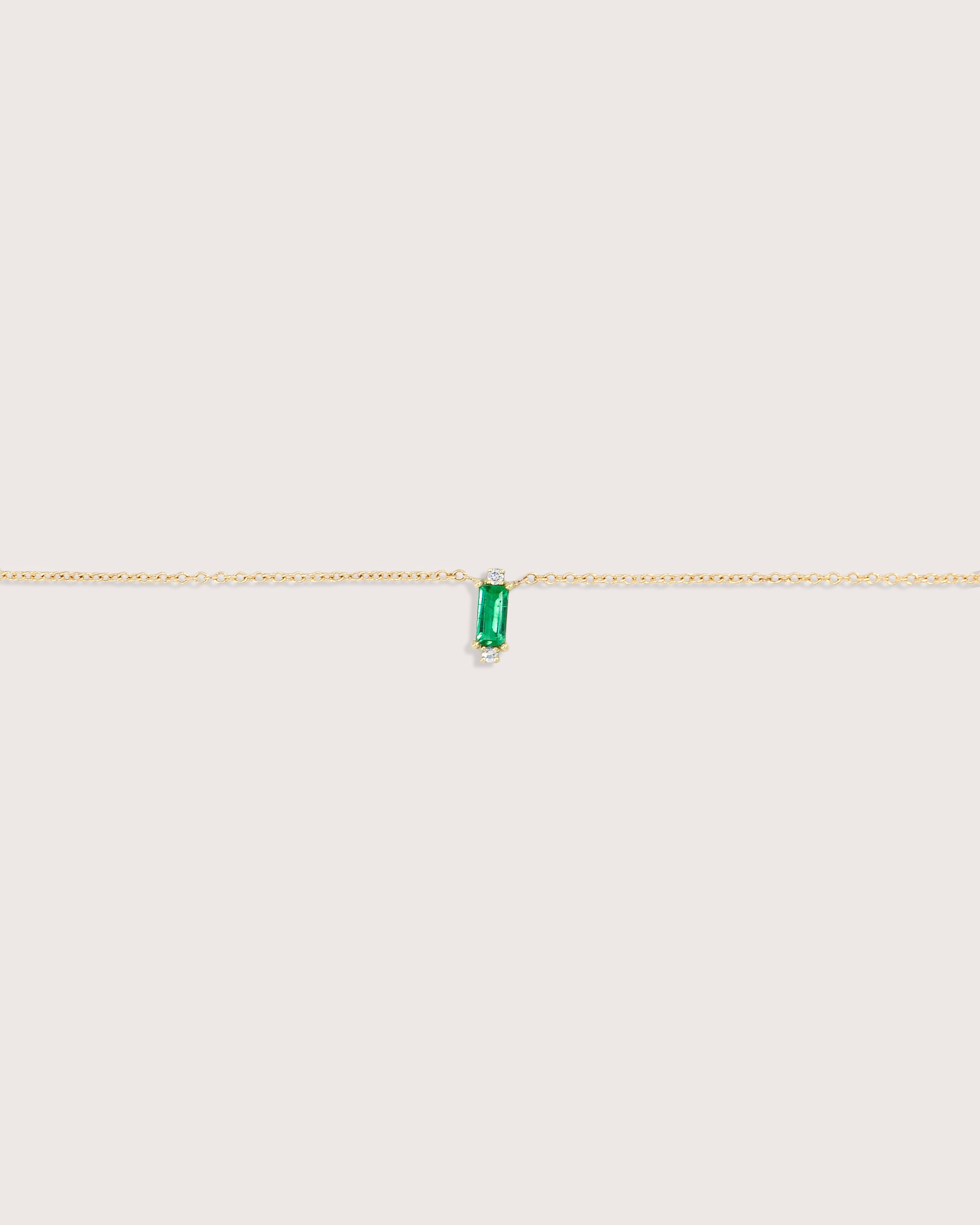 Eden East-West Emerald Diamond Necklace