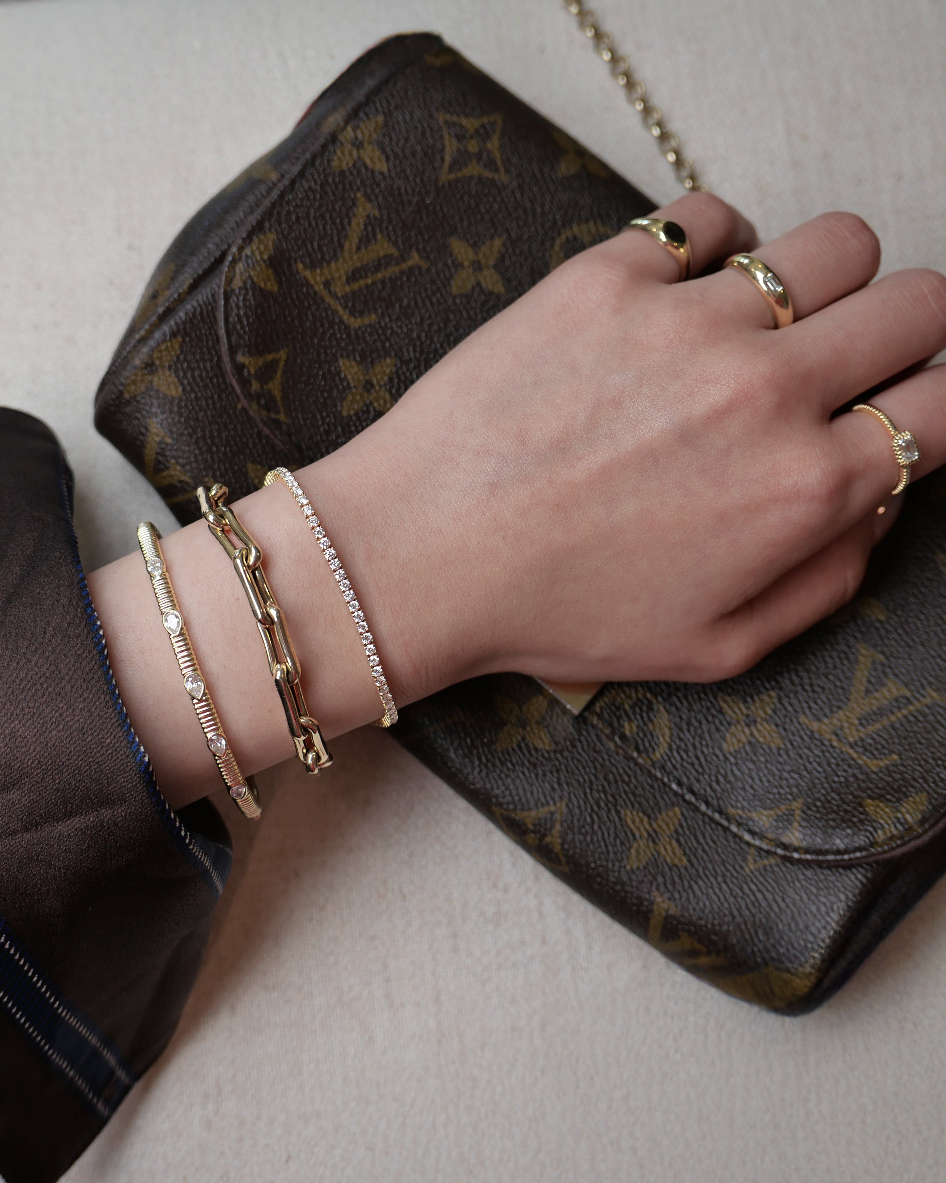 Amara Vintage Pear Diamond Bangle