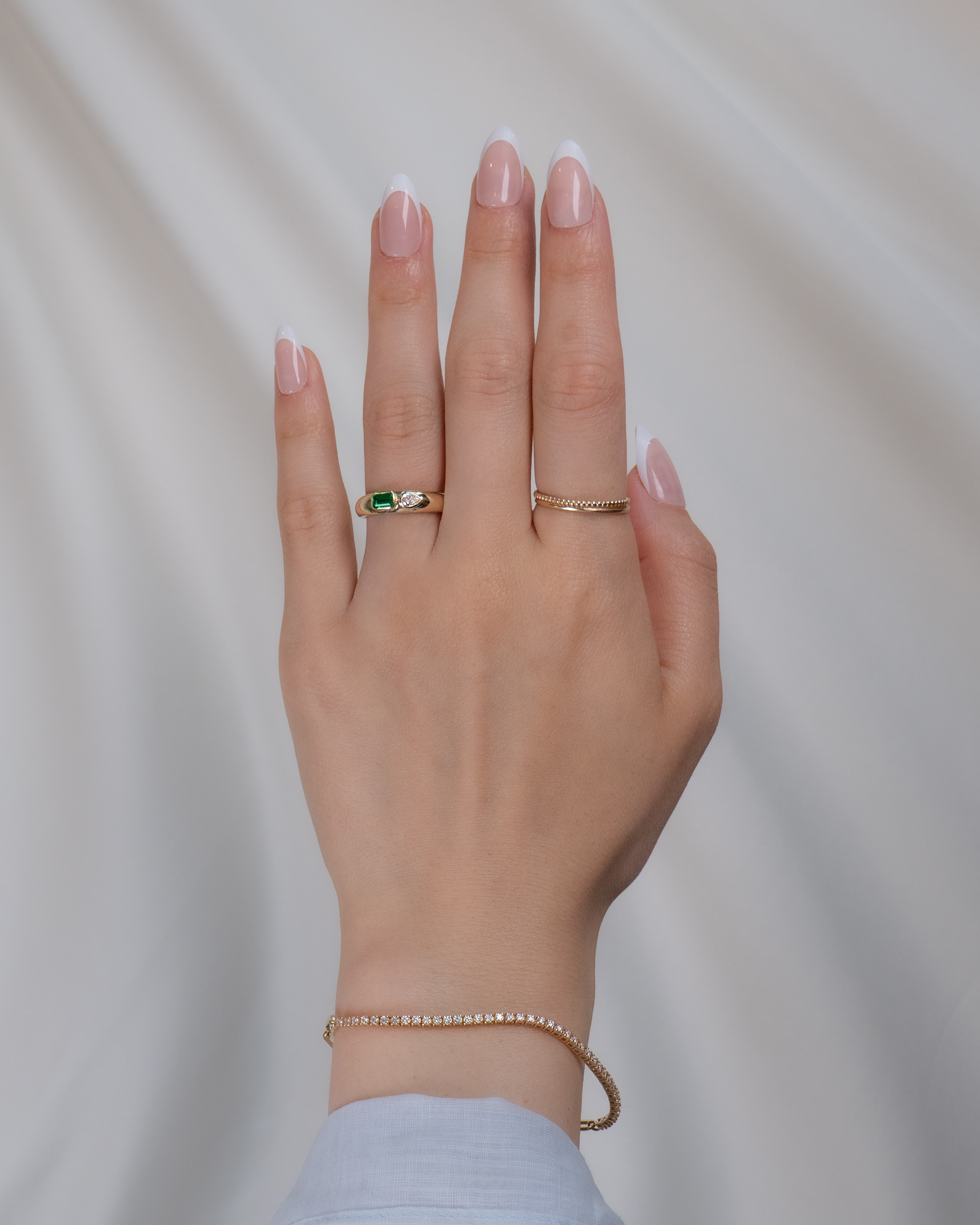 Arden Diamond Emerald Dome Ring