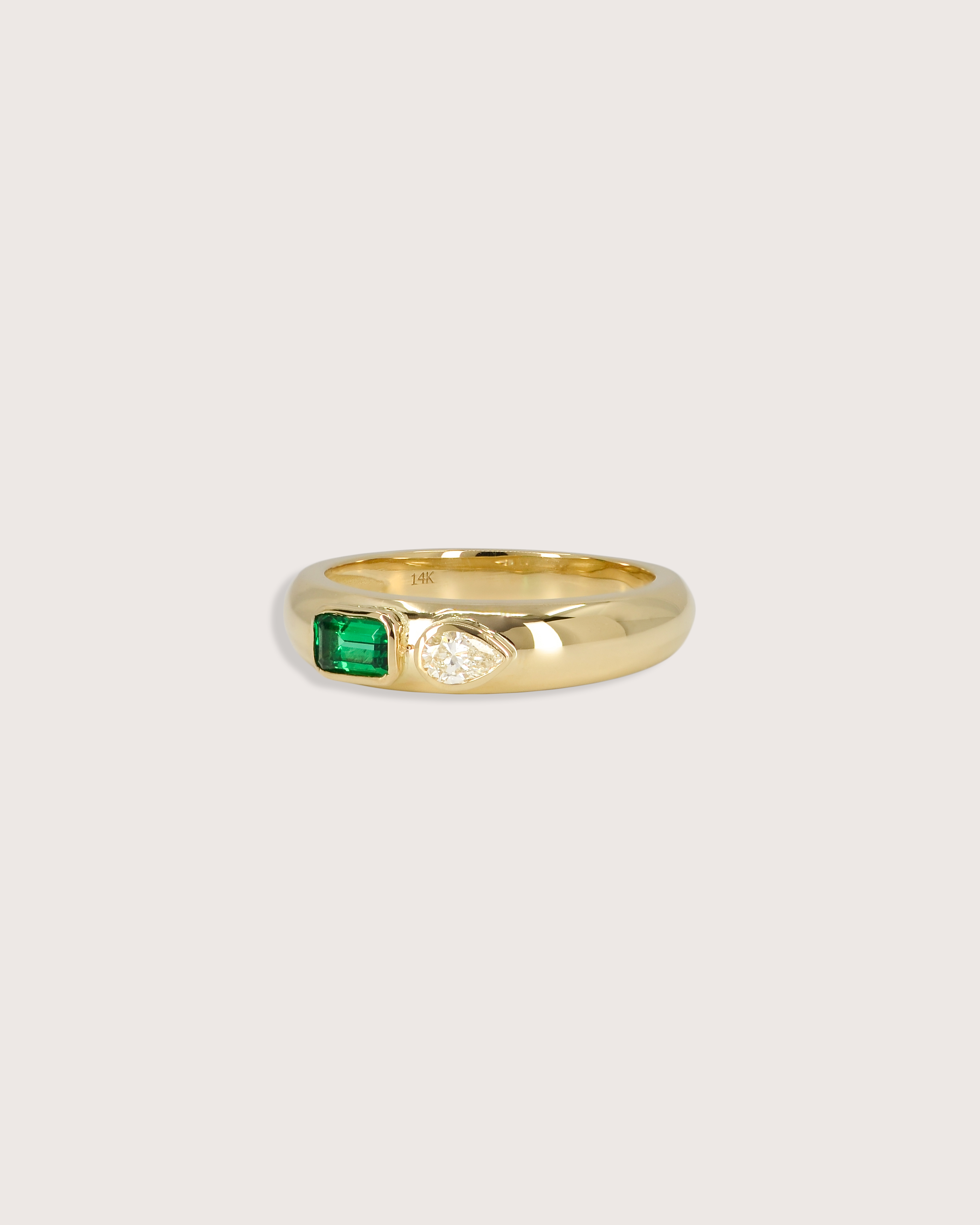 Arden Diamond Emerald Dome Ring