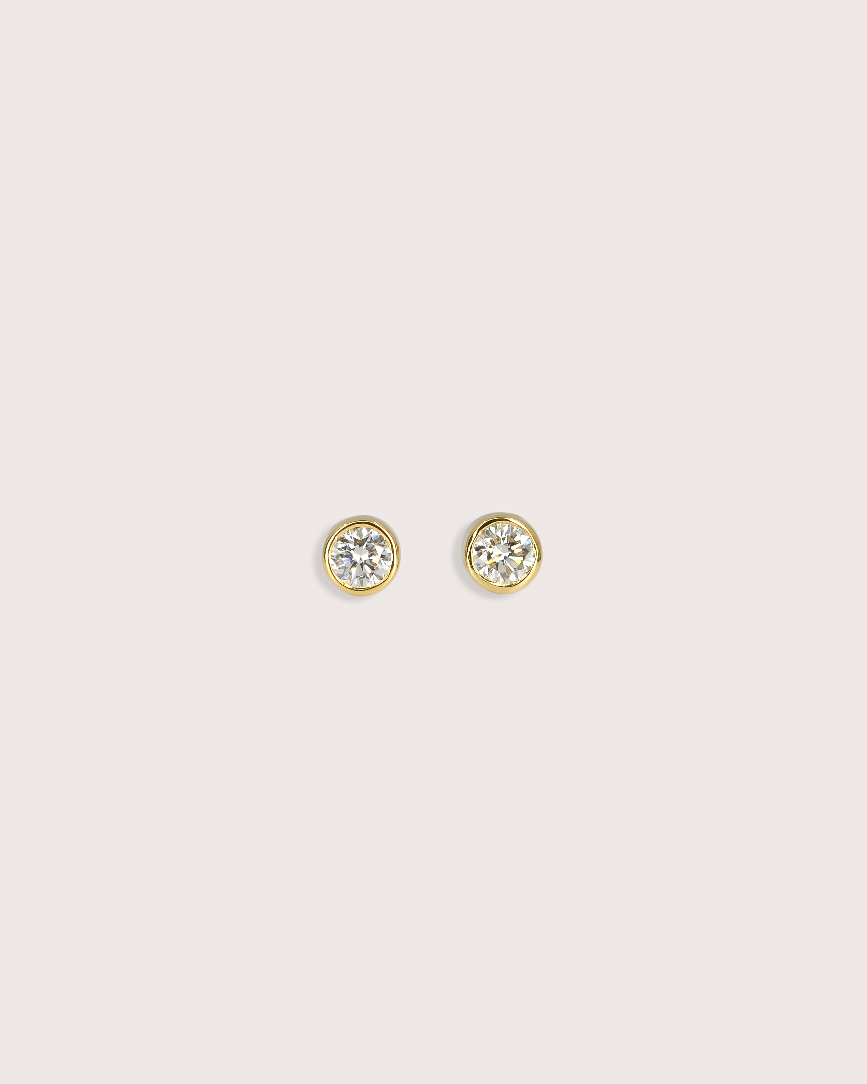 Bezel Diamond Stud Earrings