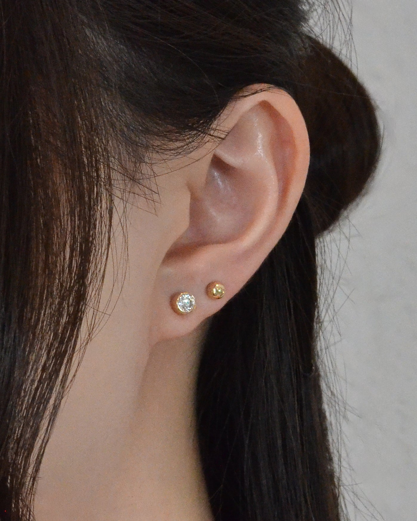 Bezel Diamond Stud Earrings