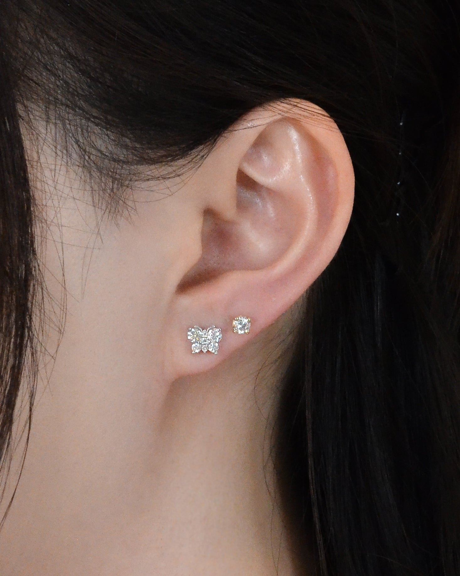 Butterfly Diamond Stud Earrings