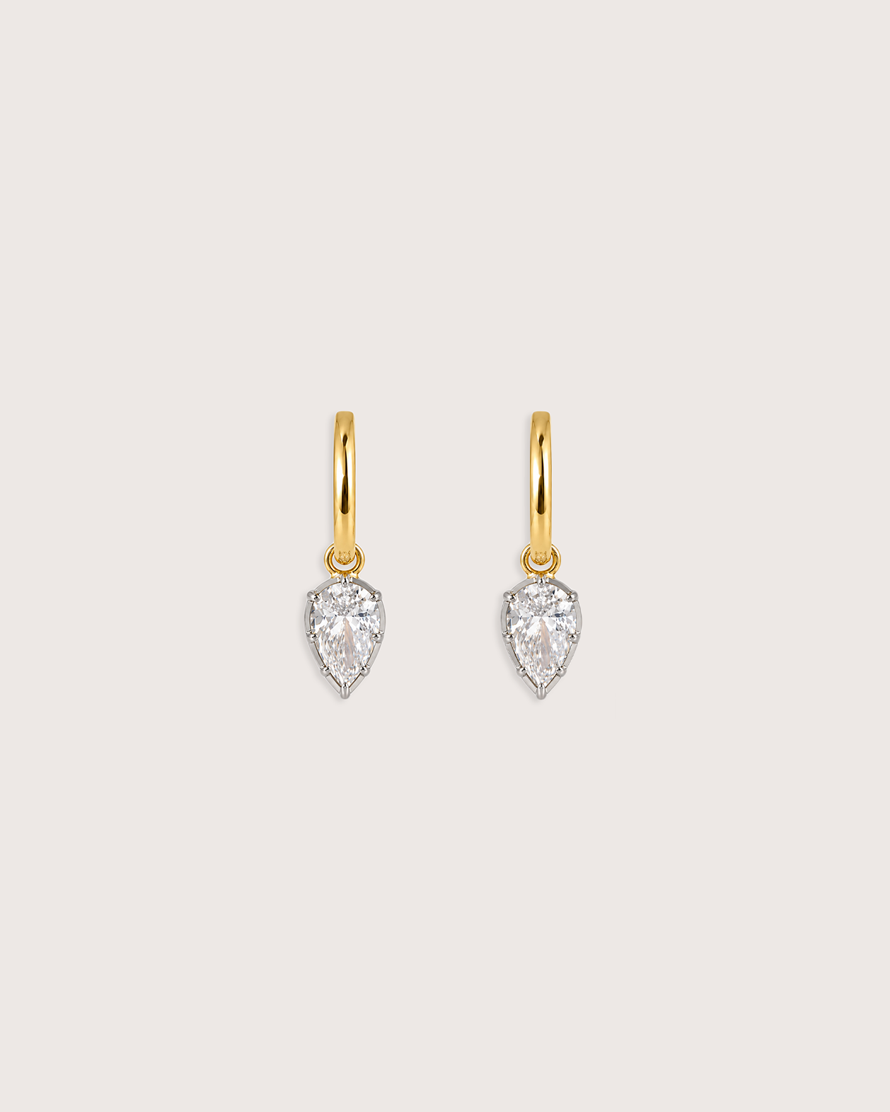 Camille Pear Diamond Drop Huggies