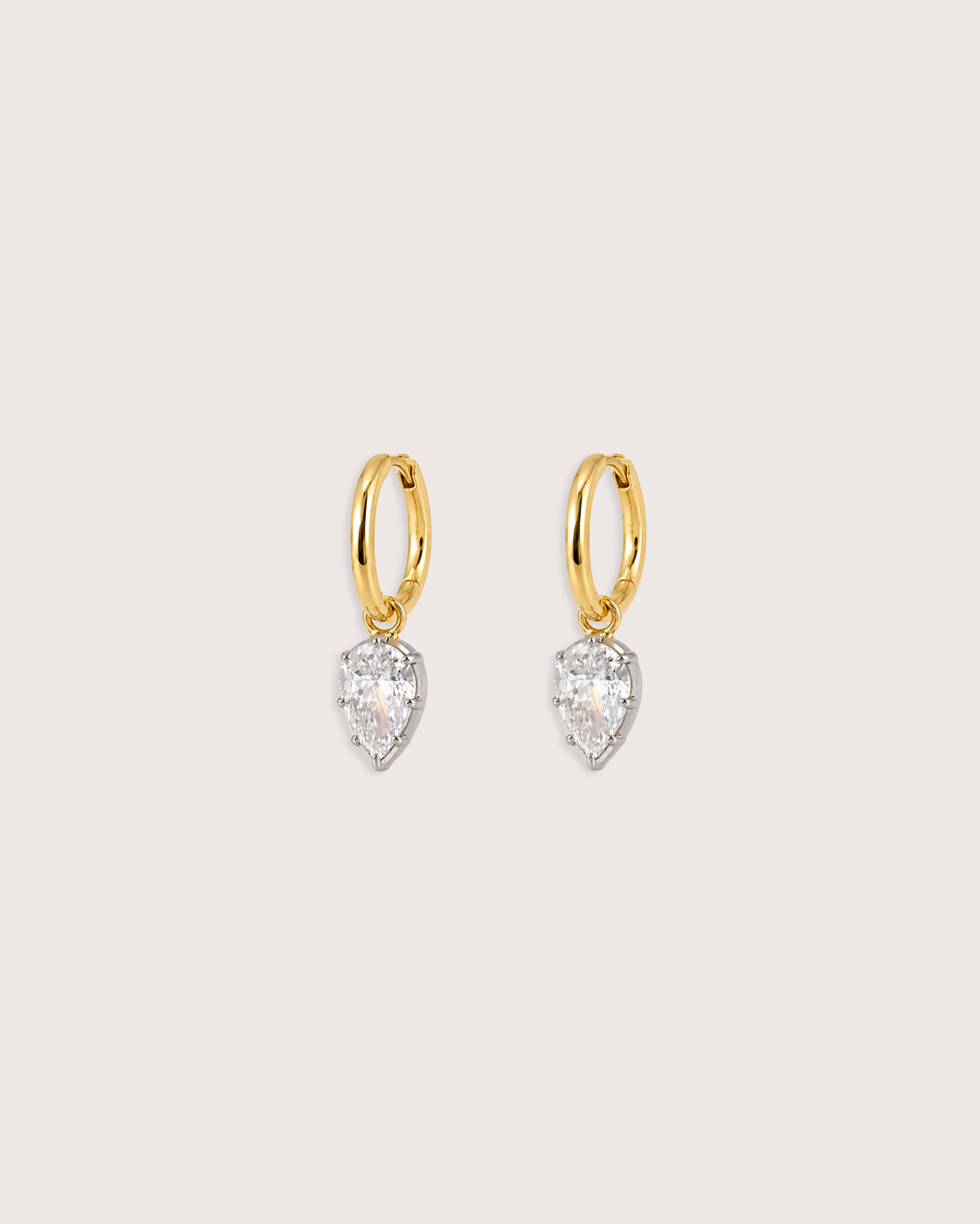 Camille Pear Diamond Drop Huggies