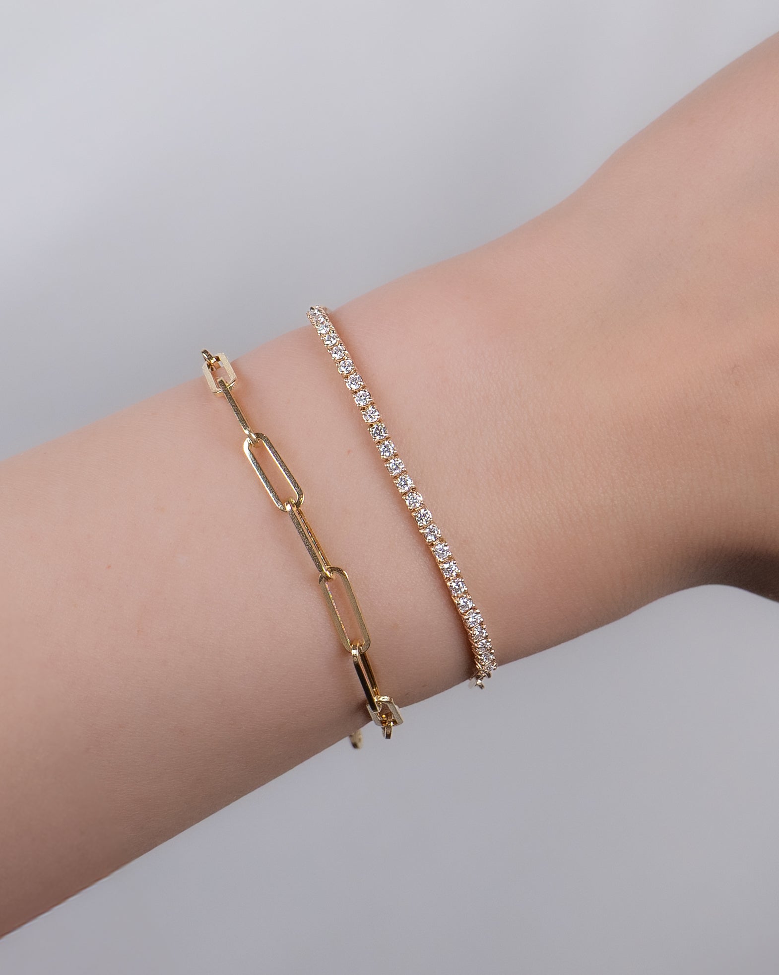 Celeste Bold Diamond Tennis Link Bracelet