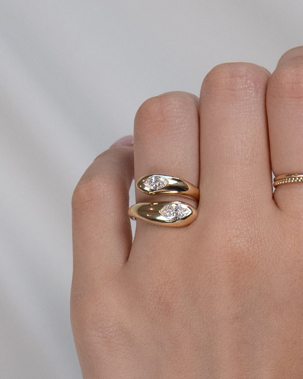 Diamond Bypass Ring