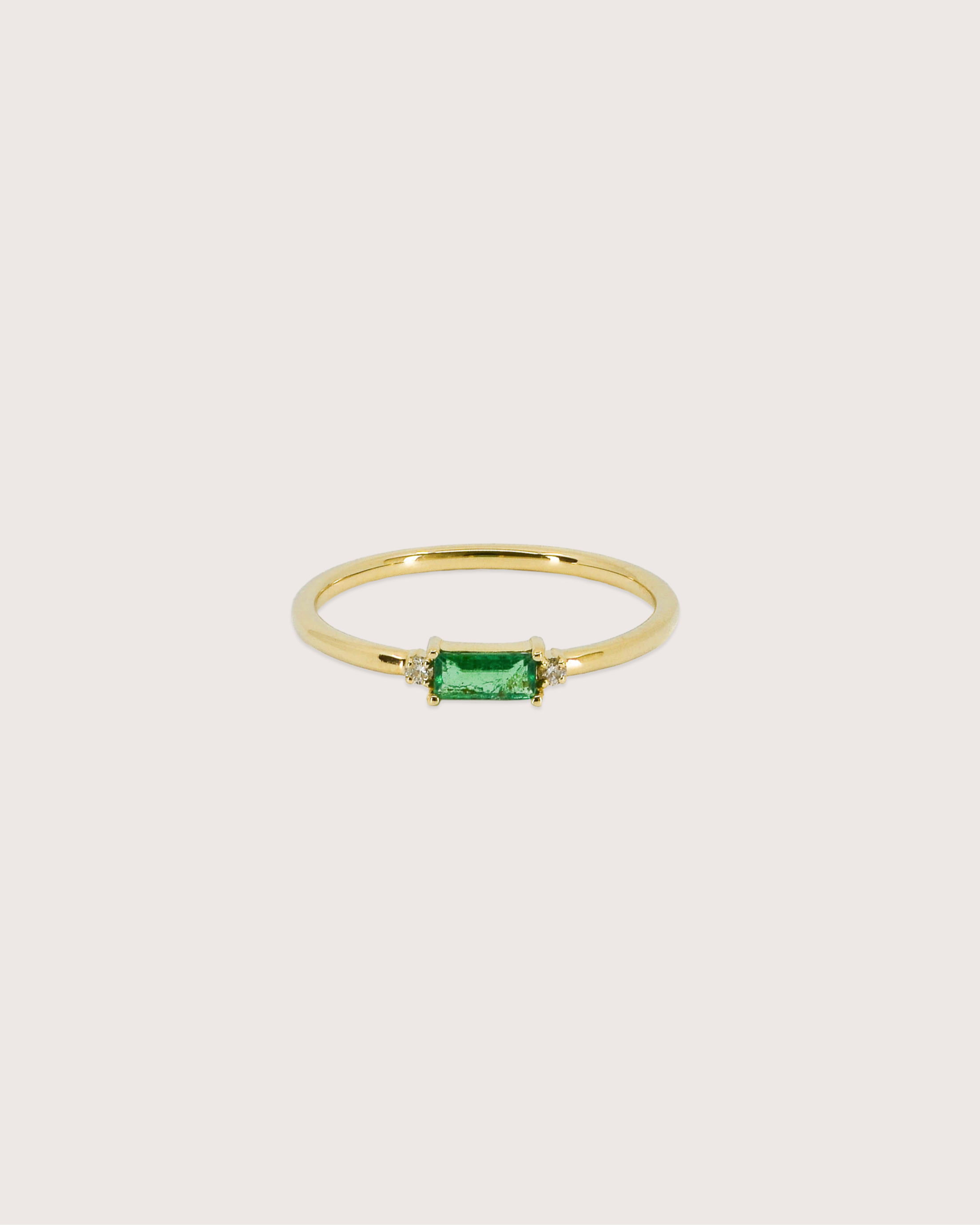 Eden East-West Emerald Accent Ring