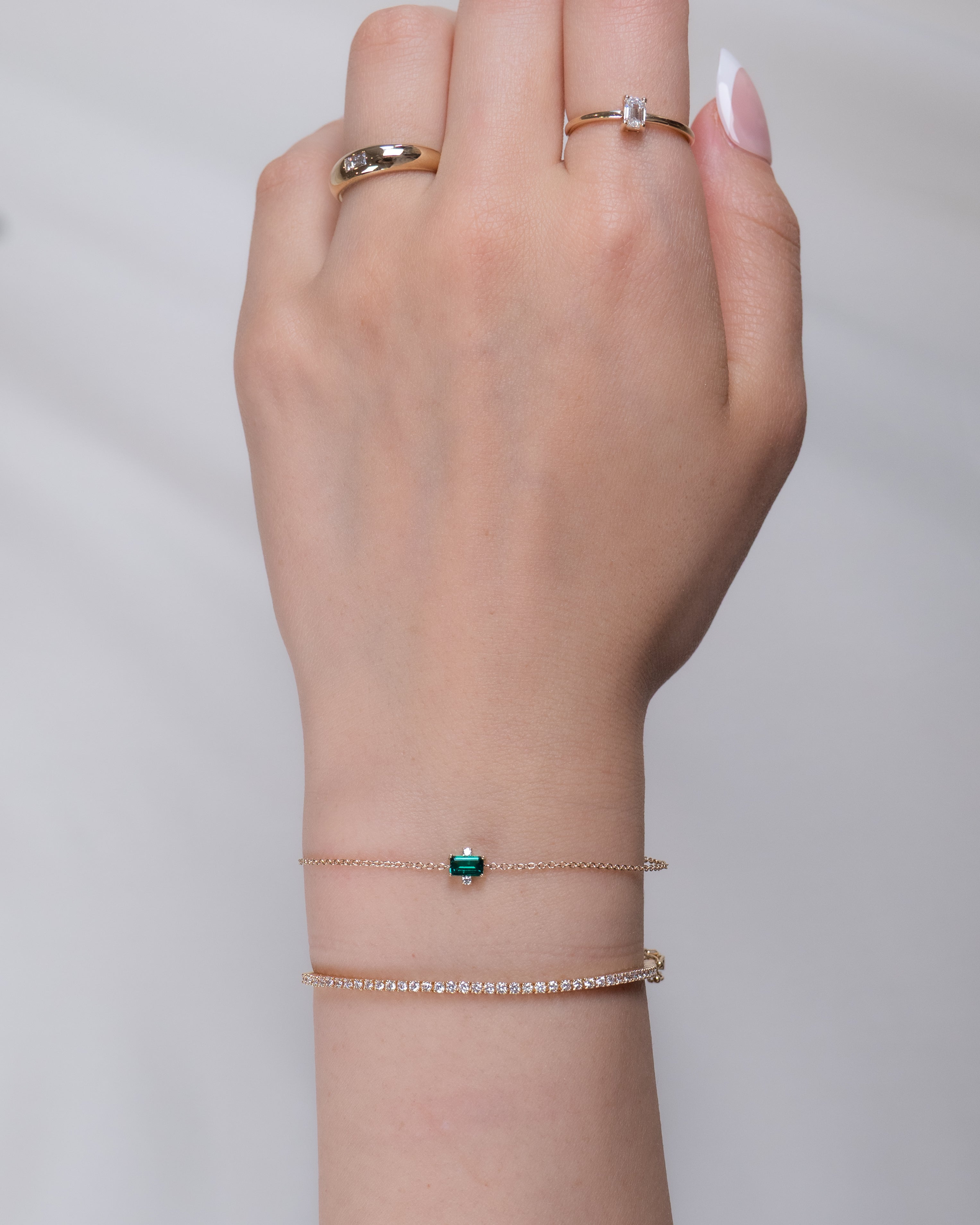 Eden East-West Emerald Diamond Bracelet