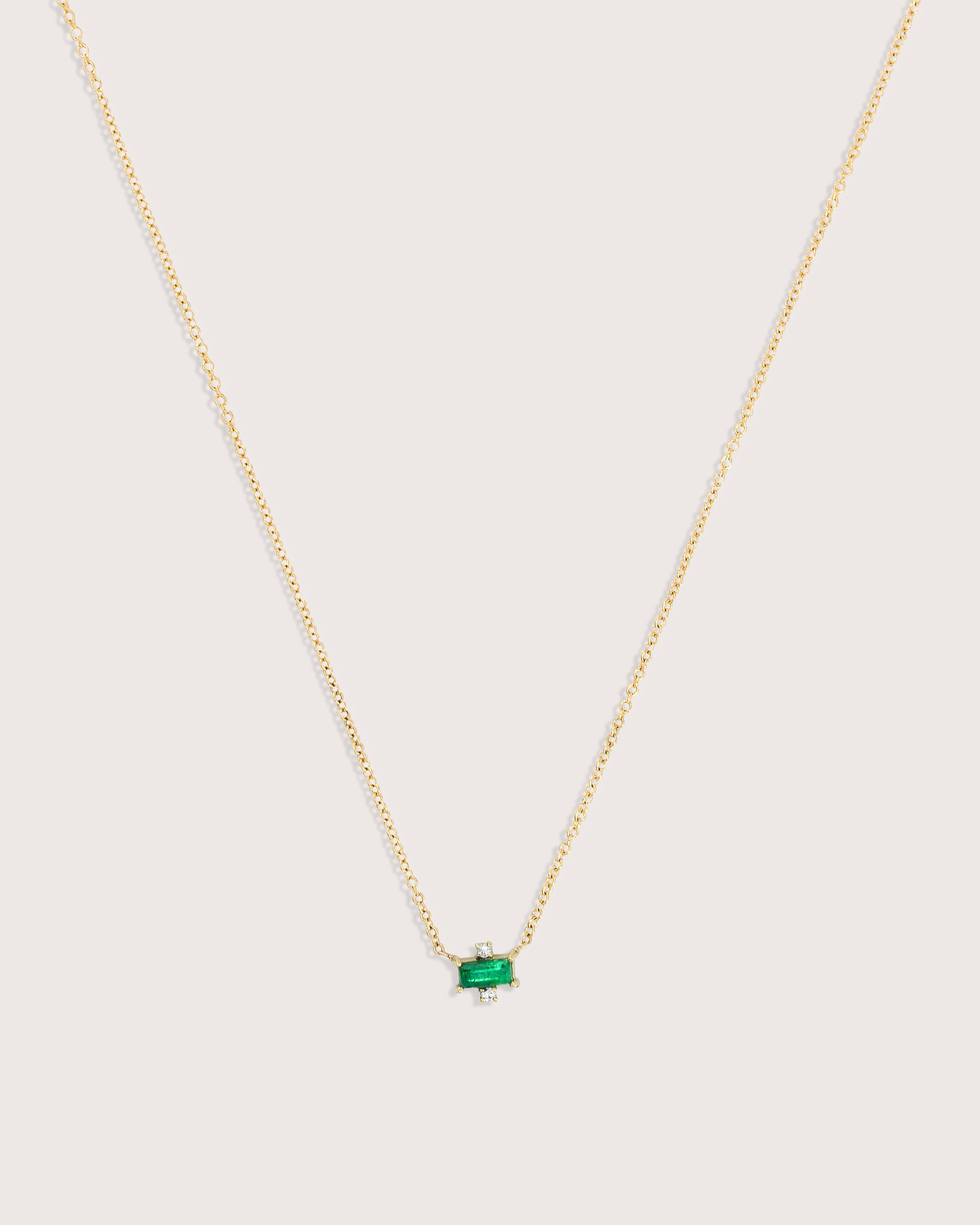 Eden East-West Emerald Diamond Necklace