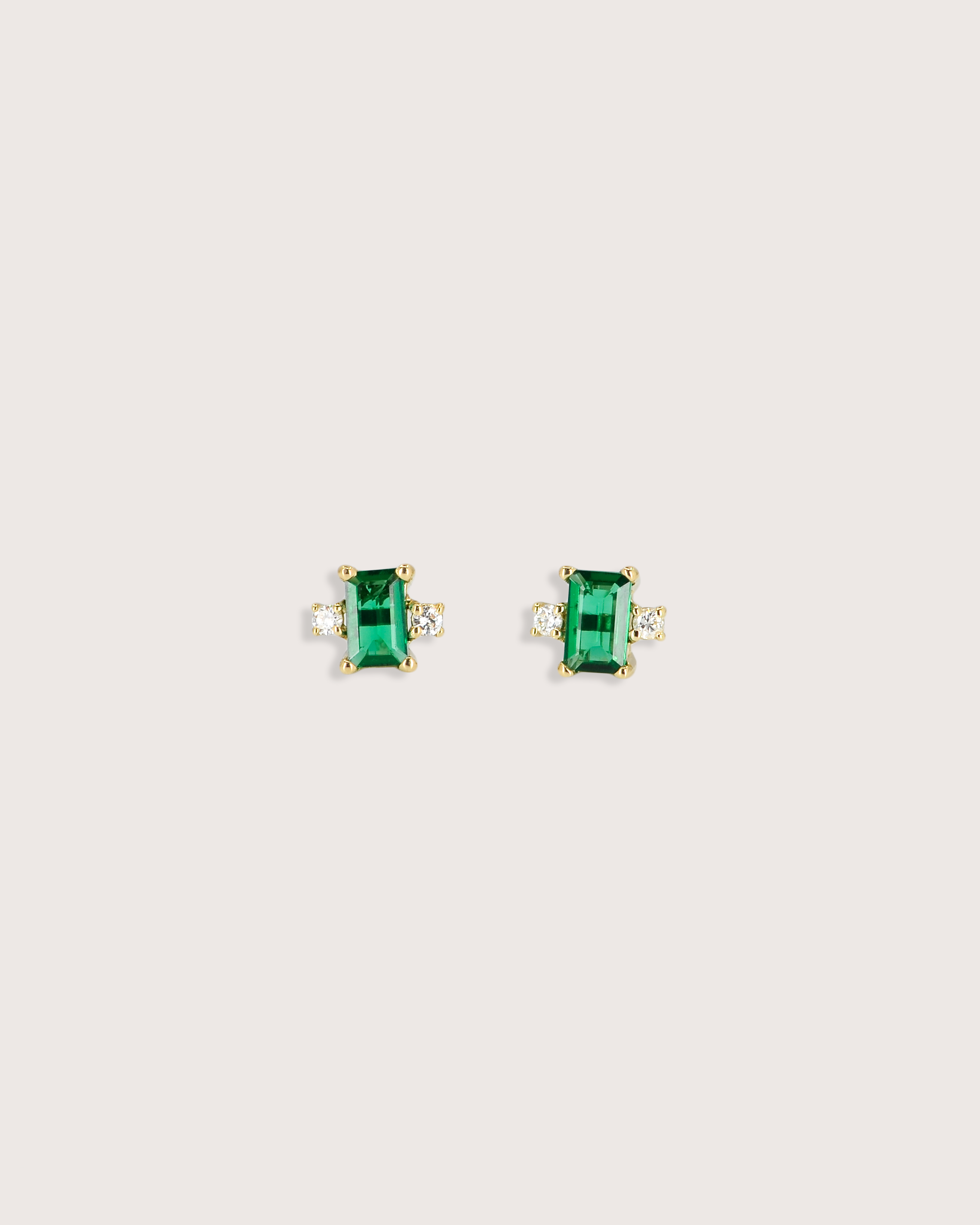 Eden Emerald Diamond Stud Earrings
