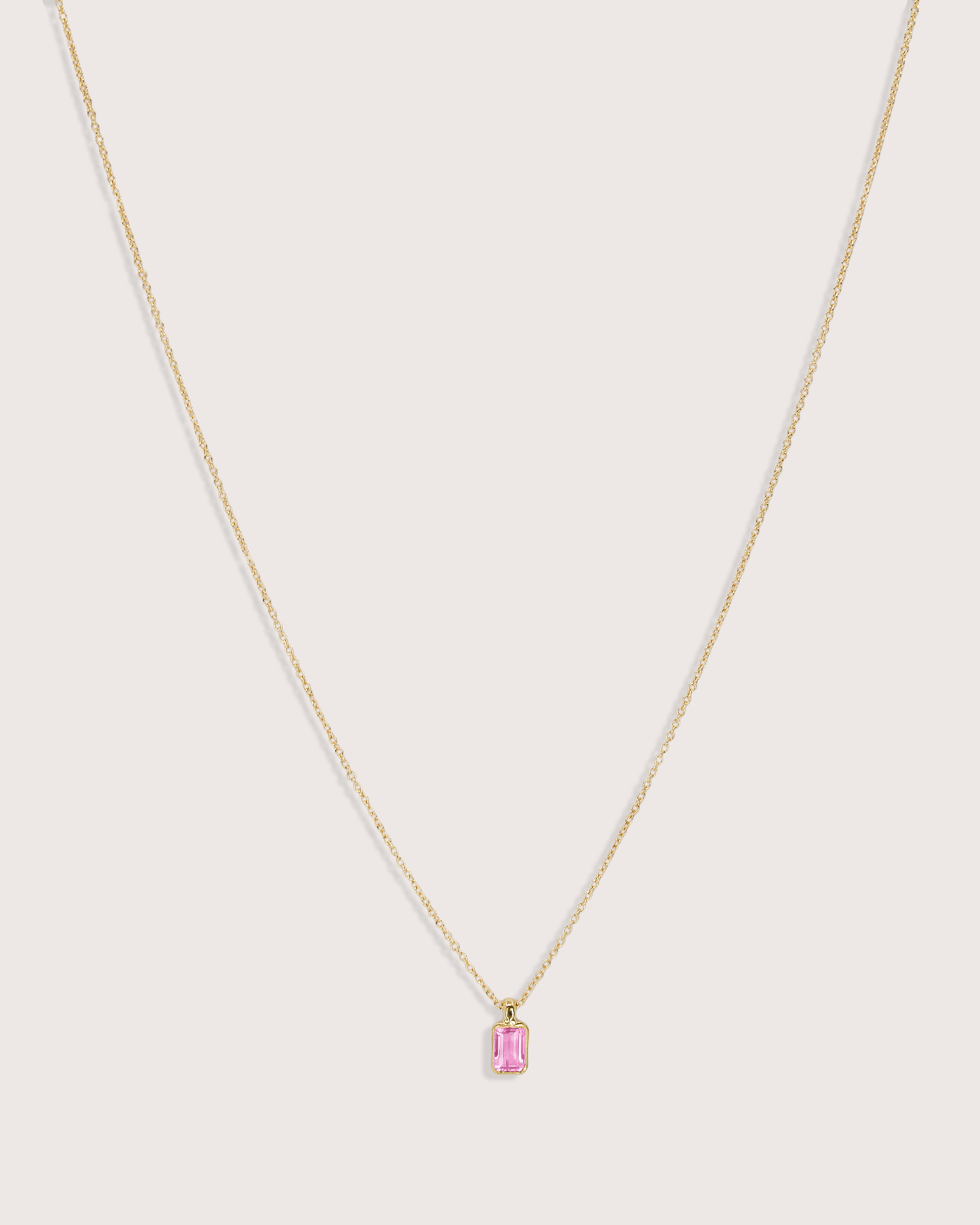 Elise Birthstone Necklace Pink Tourmaline