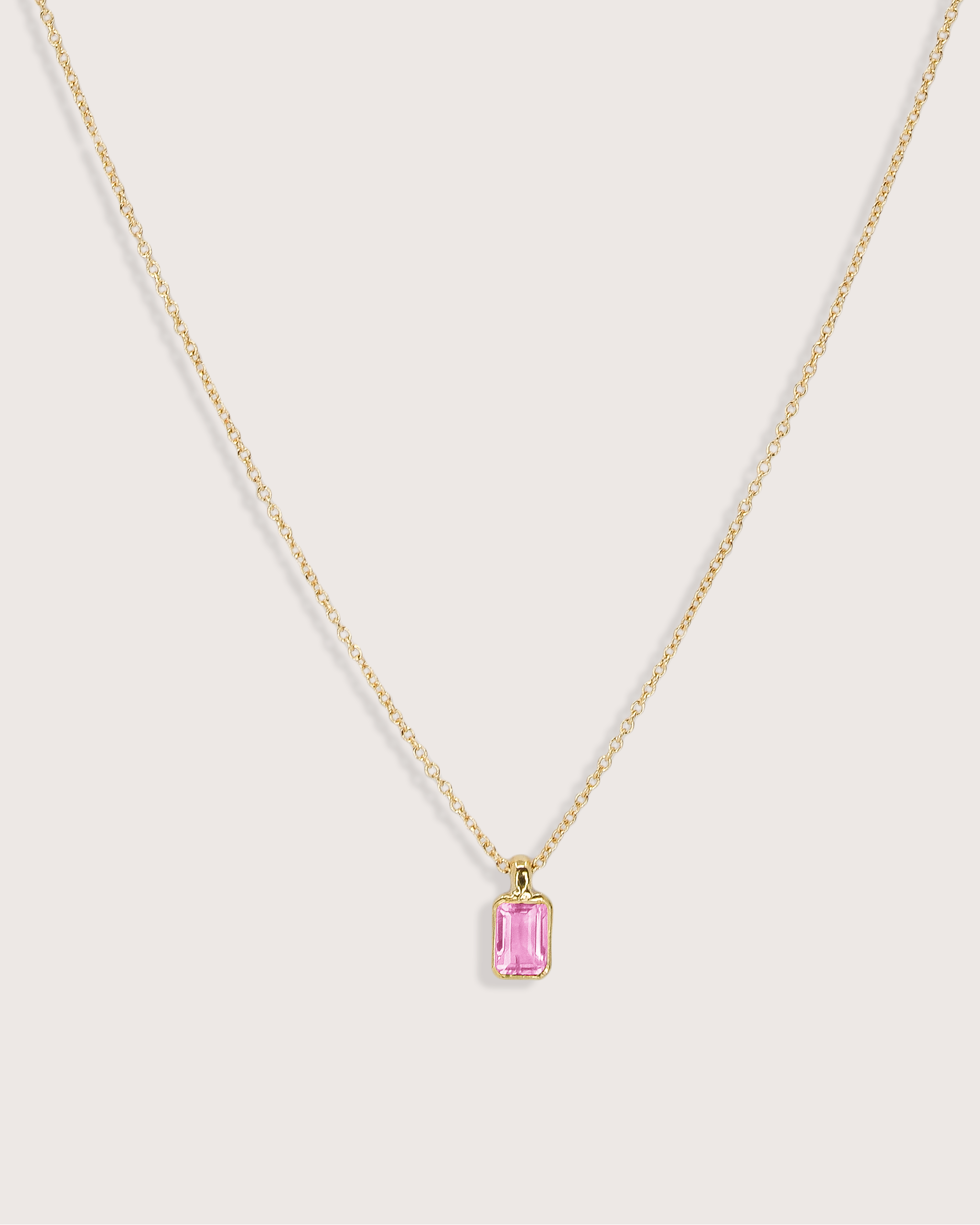 Elise Birthstone Necklace Pink Tourmaline