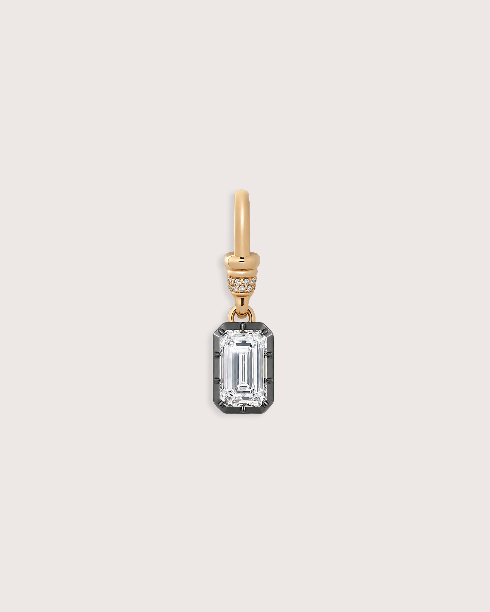 Georgian Emerald Cut Diamond Drop Pendant