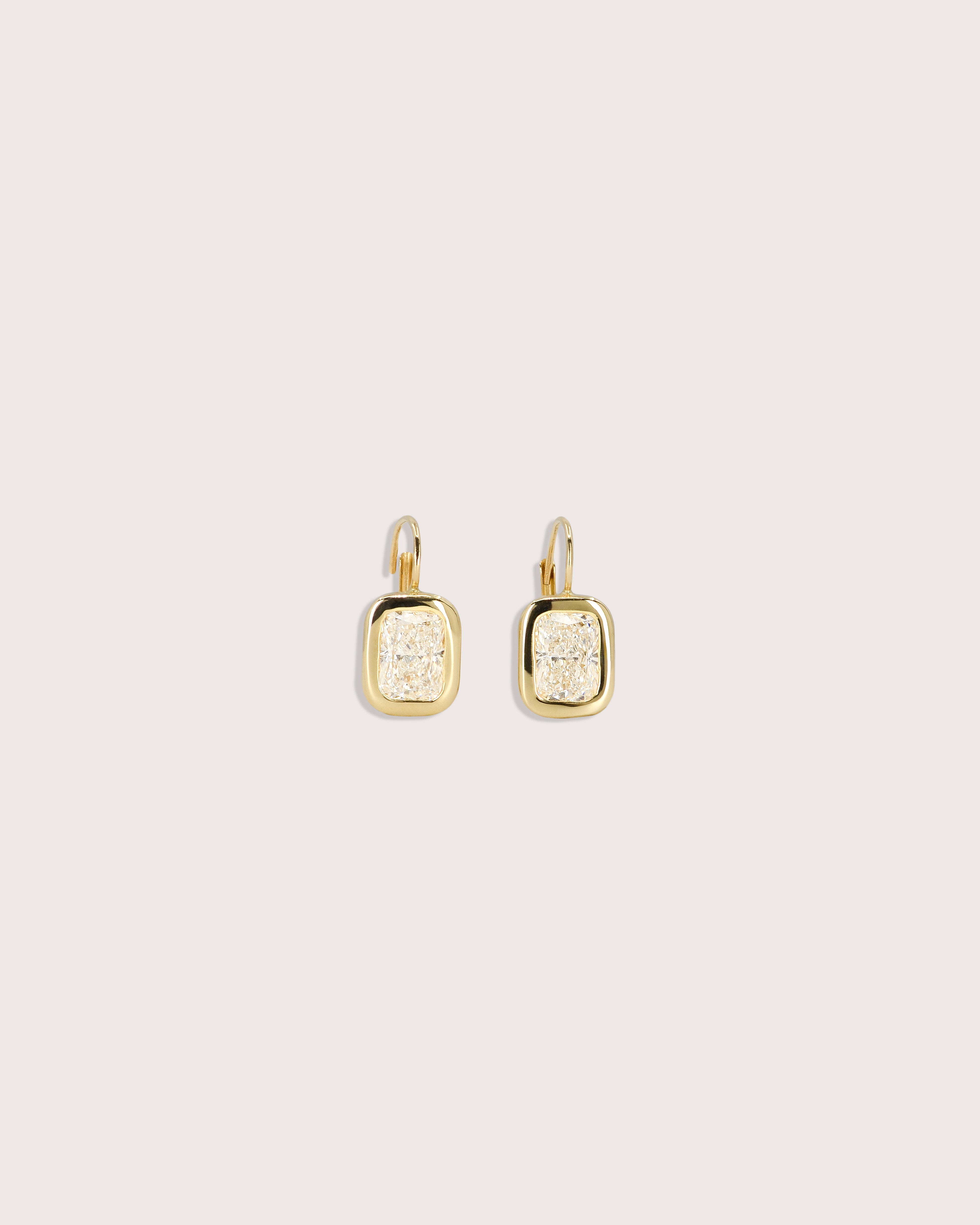 Diamond Bezel Drop Earrings