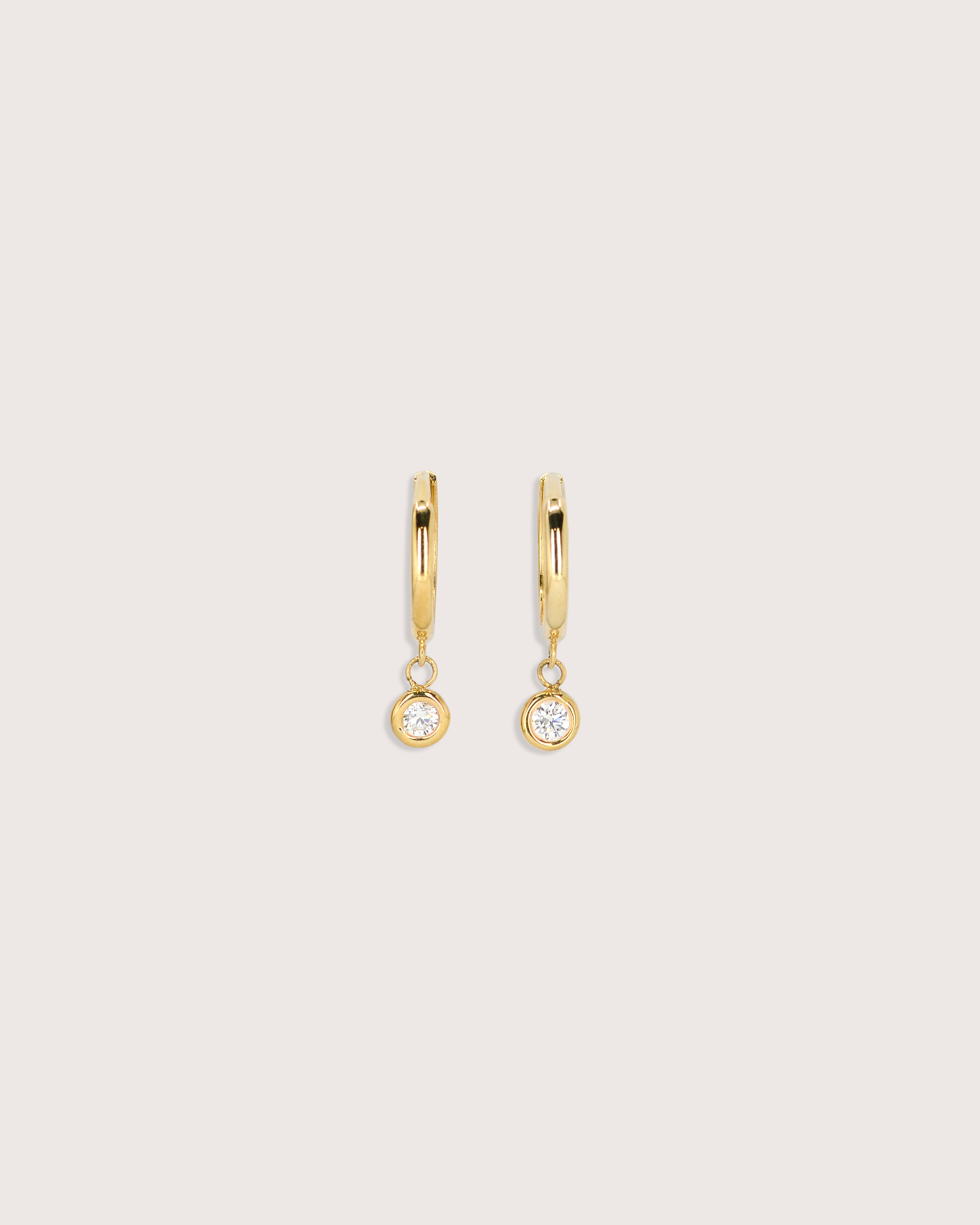 Diamond Drop Huggie Earrings